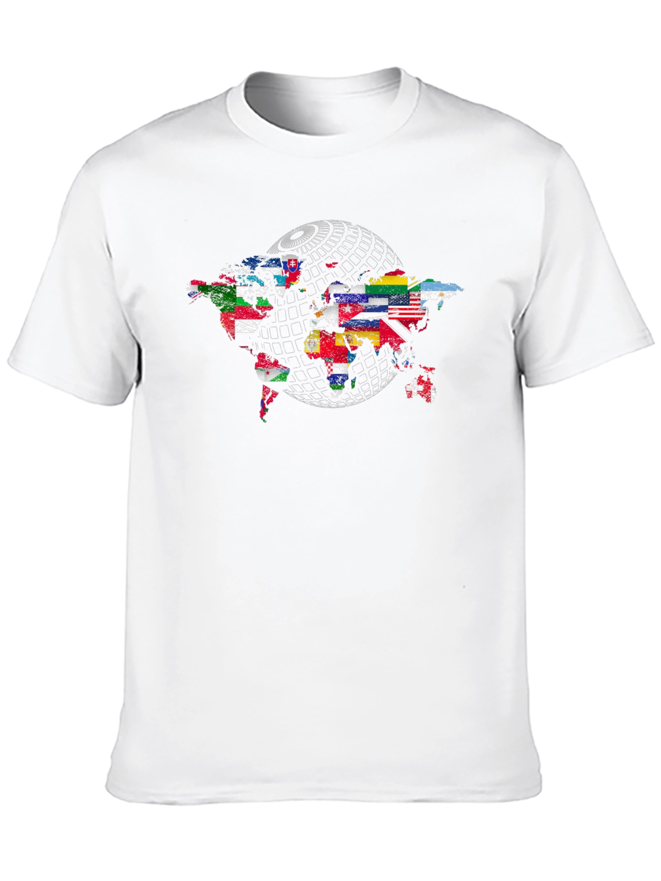 World Flags Map Graphic T-Shirt