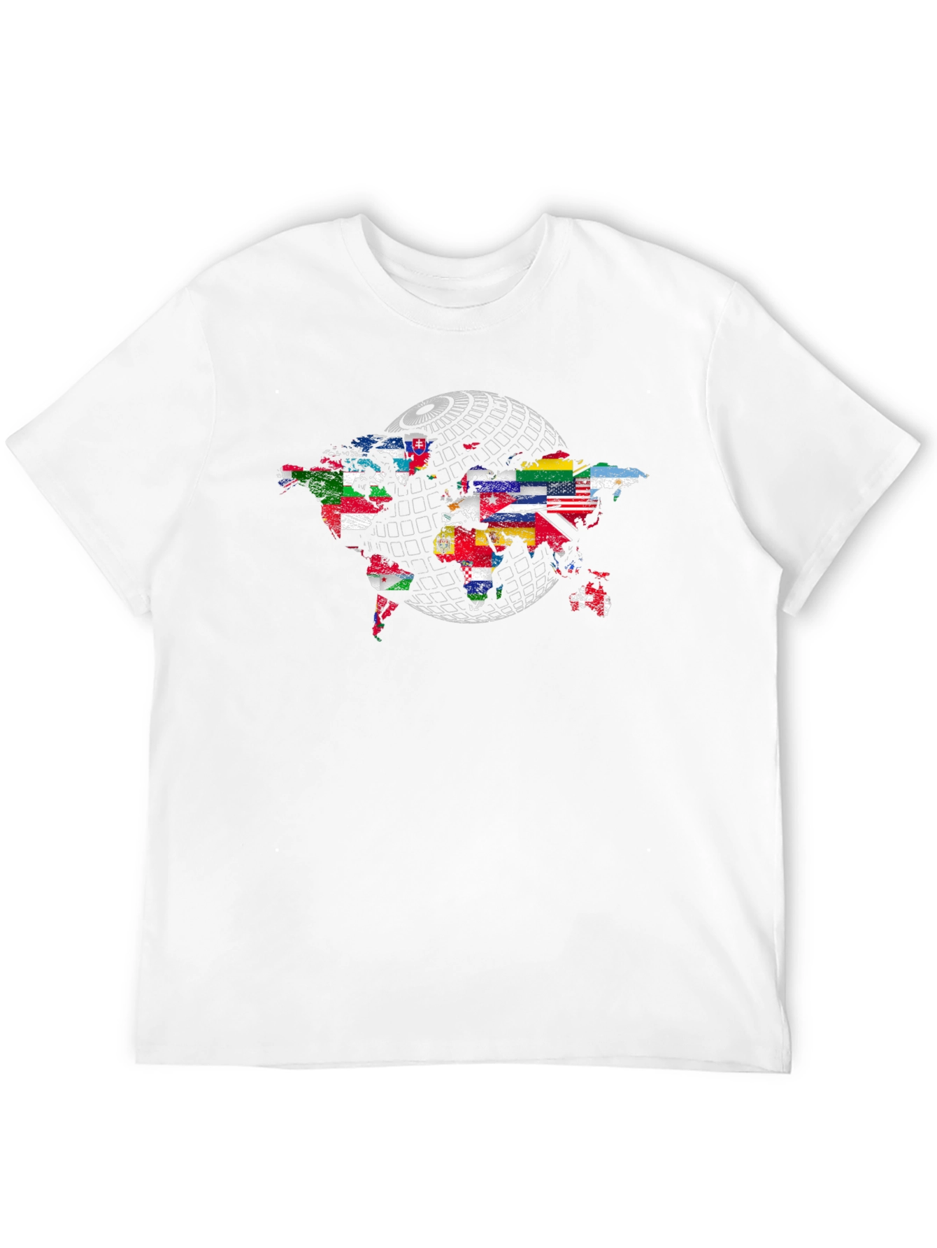 World Flags Map Graphic T-Shirt