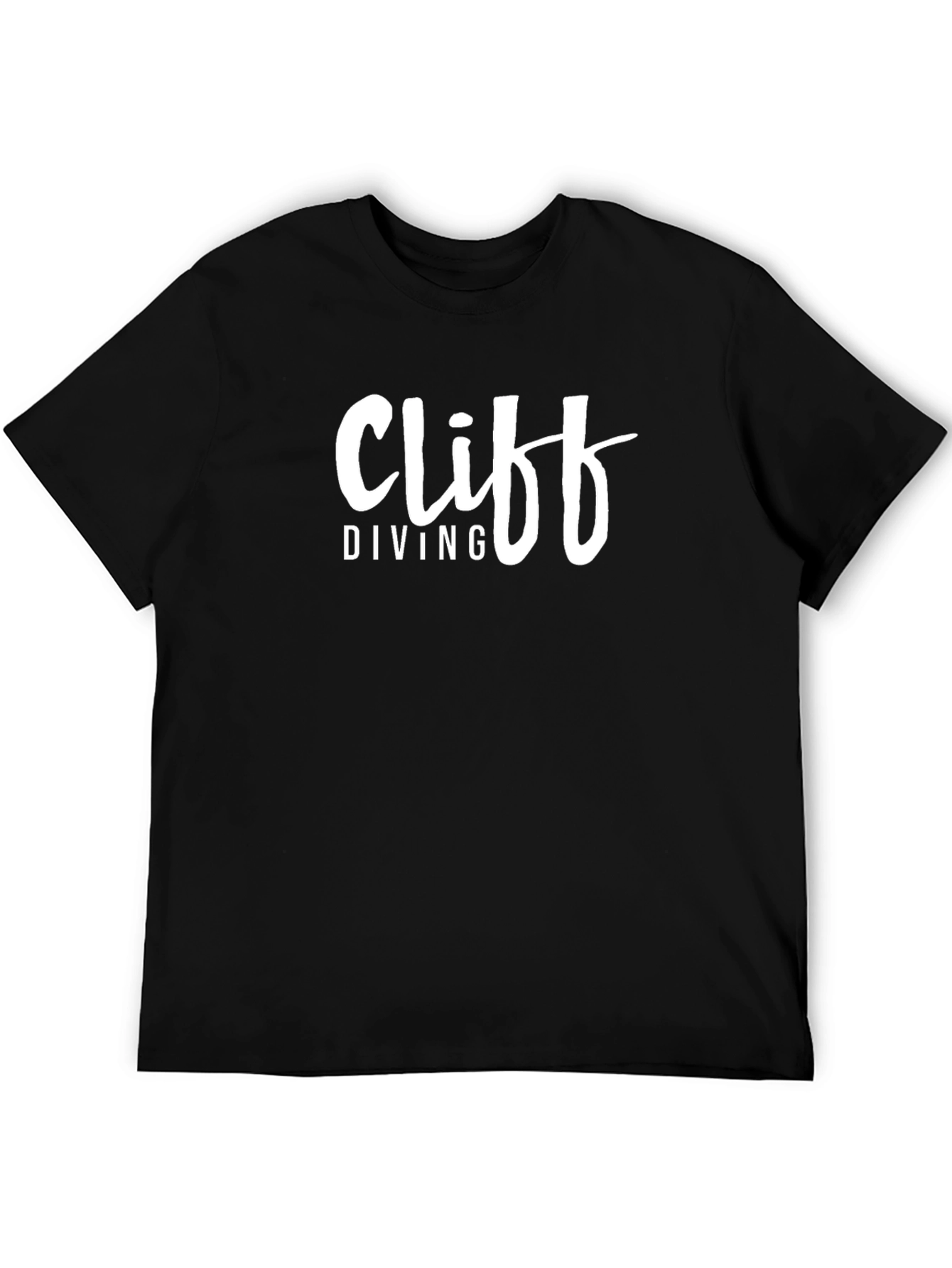 Cliff Diving Graphic T-Shirt - Black Cotton Tee