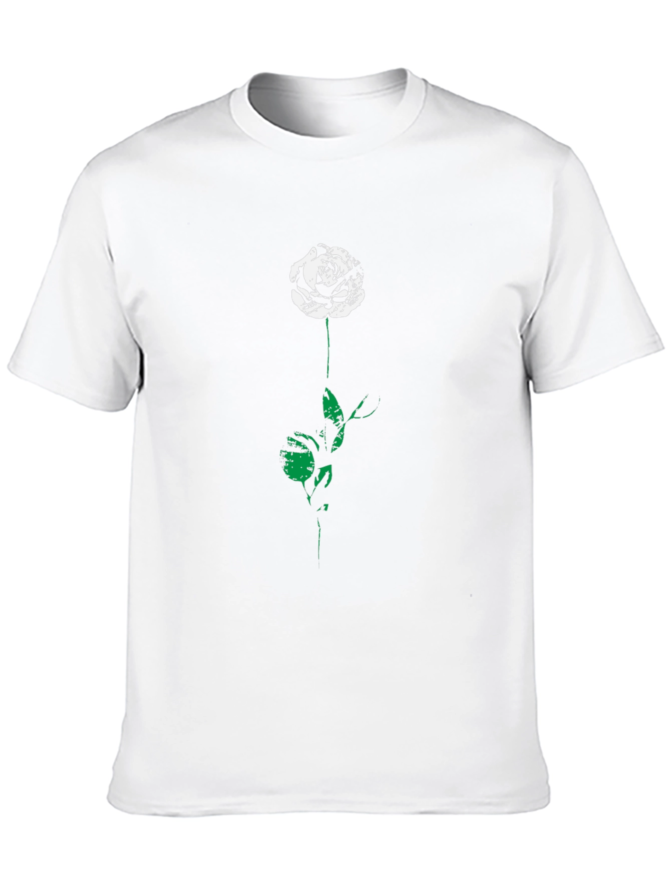 Rose Graphic Tee - Black Cotton Blend Shirt