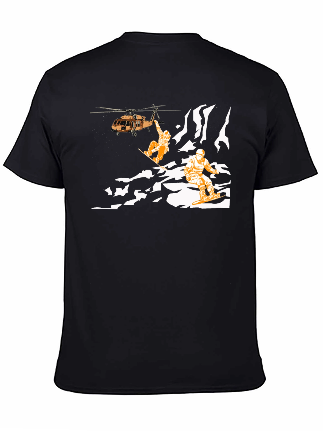 Snowboard Helicopter Rescue Graphic T-Shirt