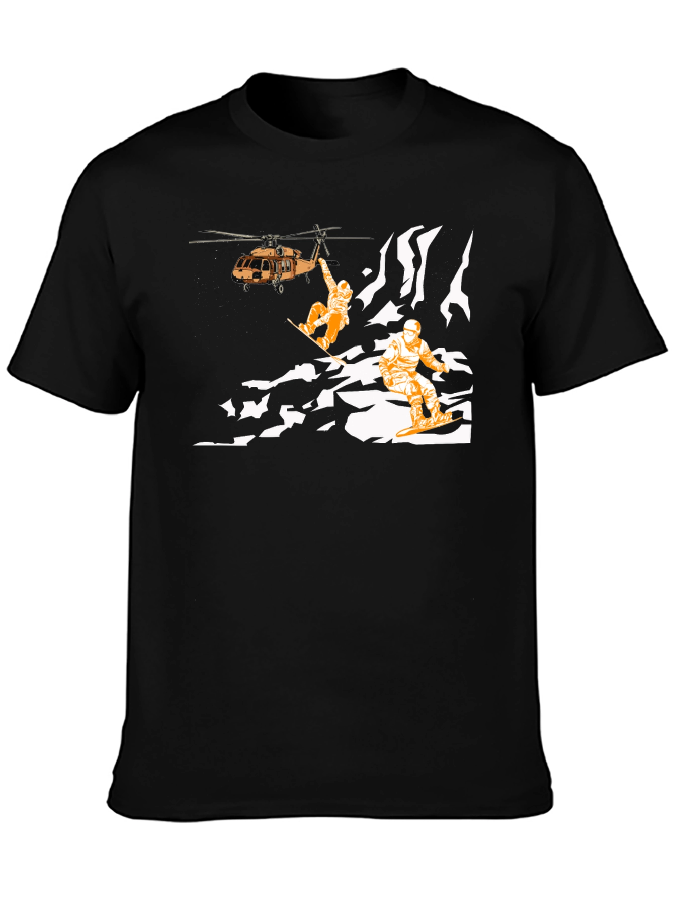 Snowboard Helicopter Rescue Graphic T-Shirt