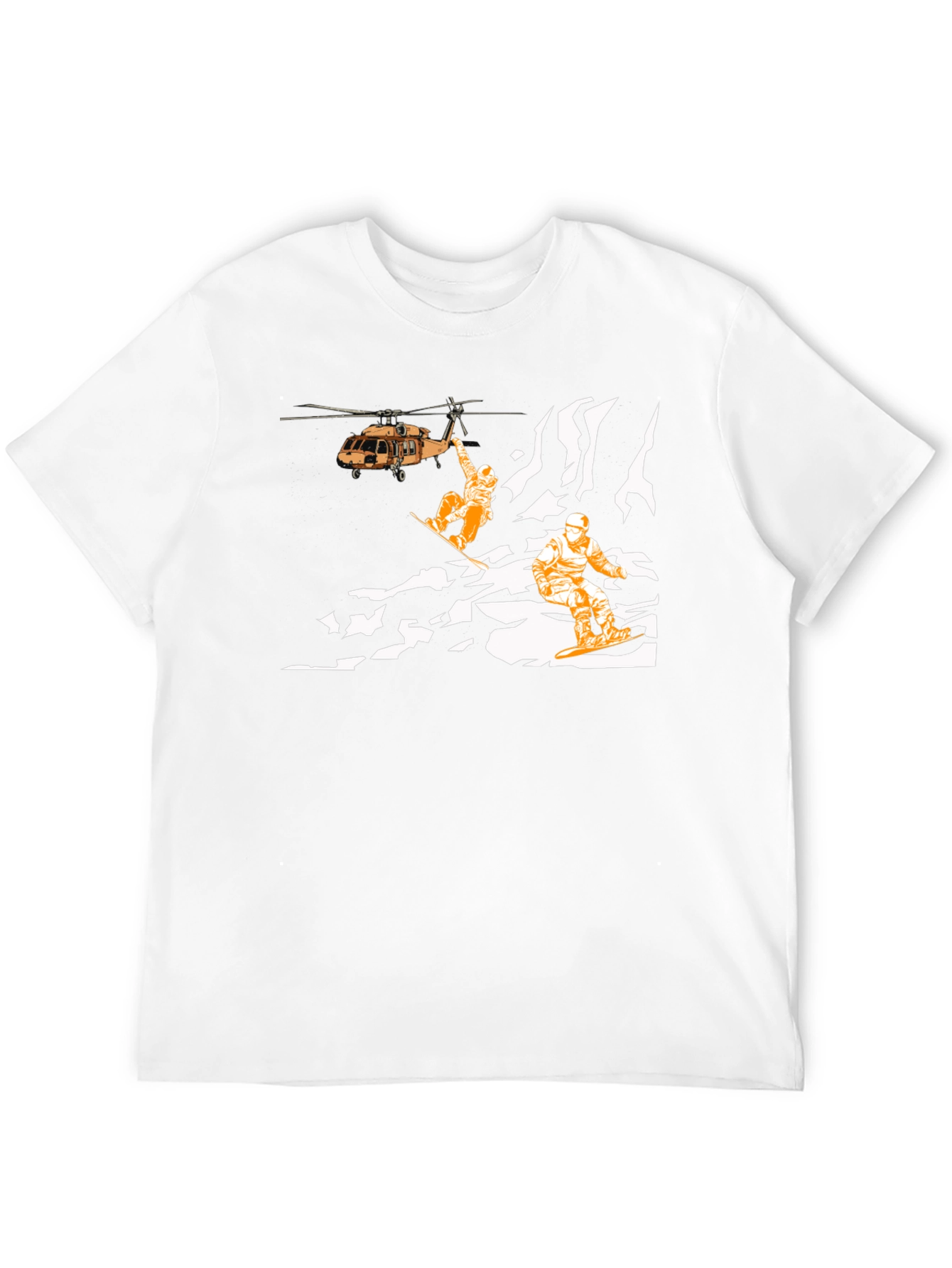 Snowboard Helicopter Rescue Graphic T-Shirt