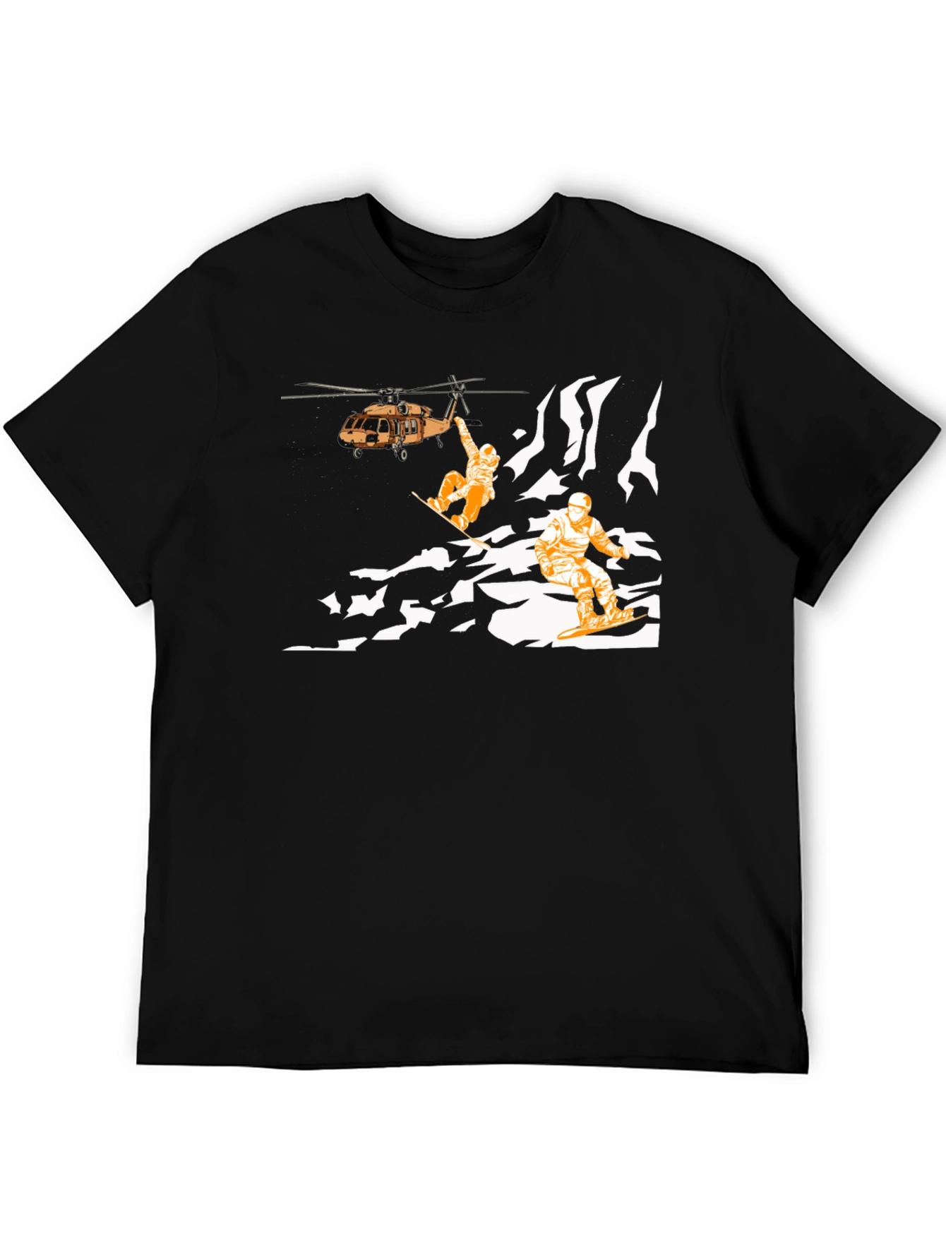 Snowboard Helicopter Rescue Graphic T-Shirt