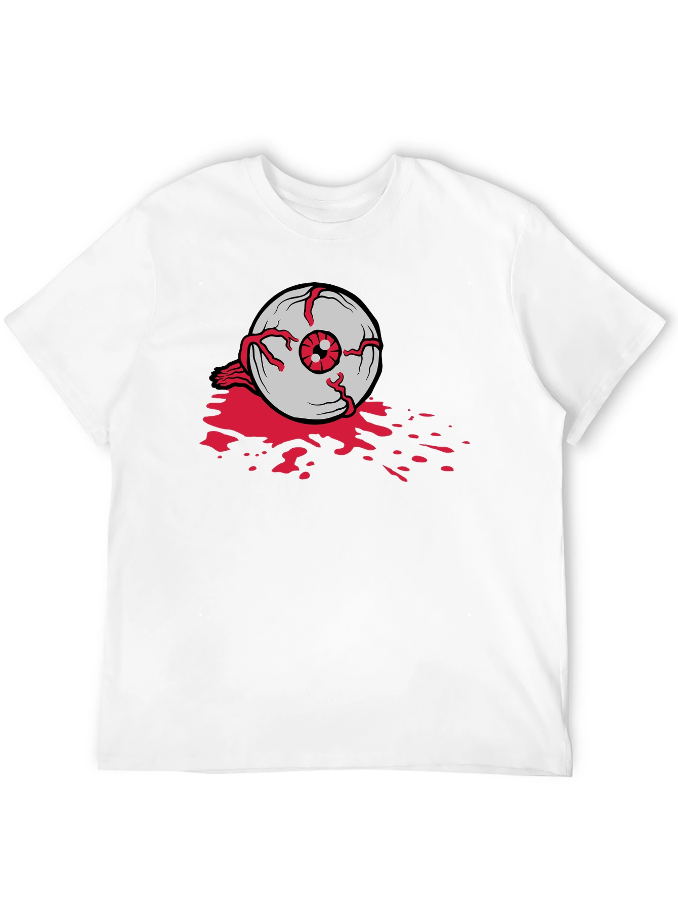 Bloody Eyeball Graphic Tee - Black Cotton Casual Shirt