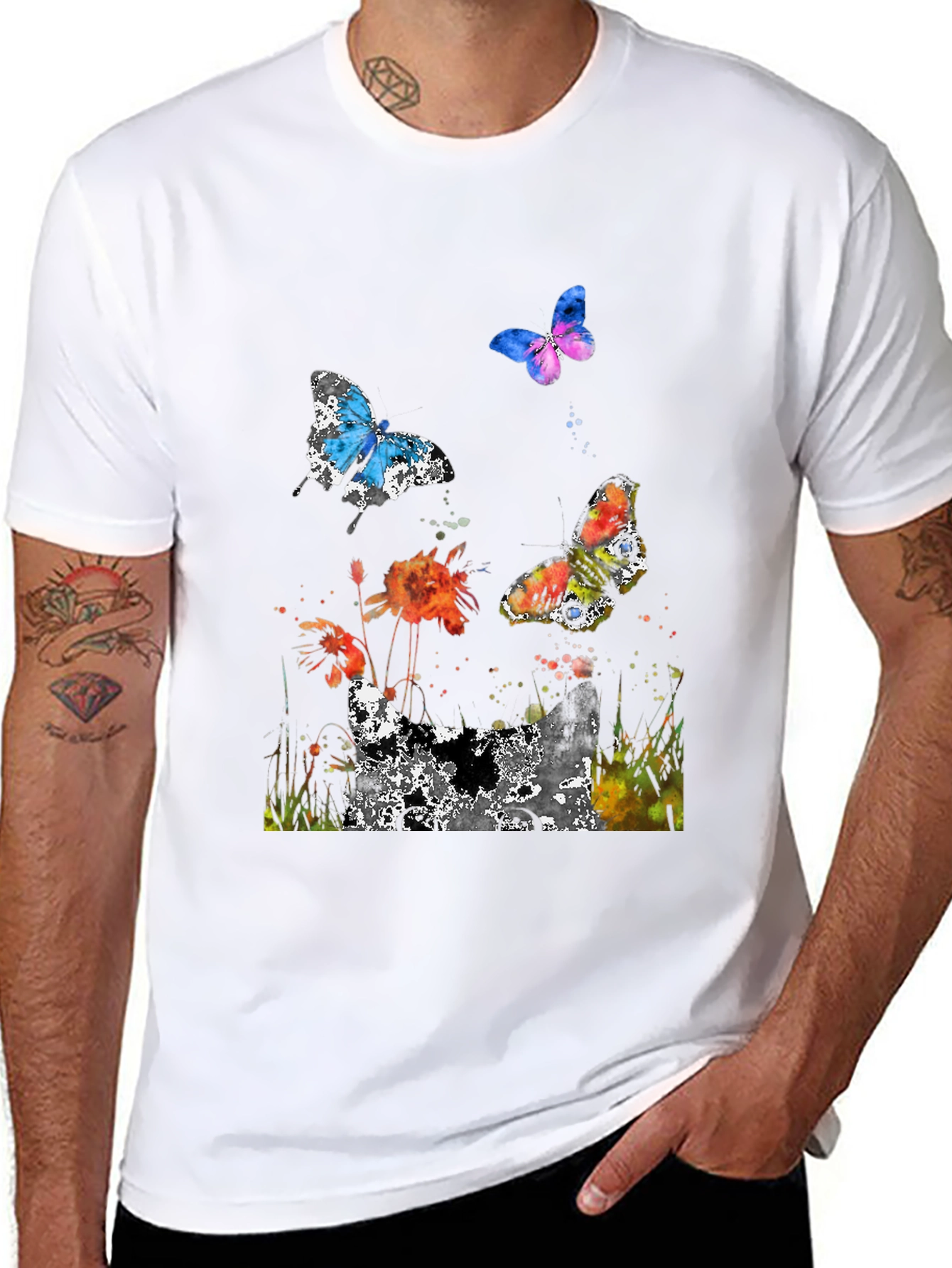 Butterfly Watercolor Graphic T-Shirt