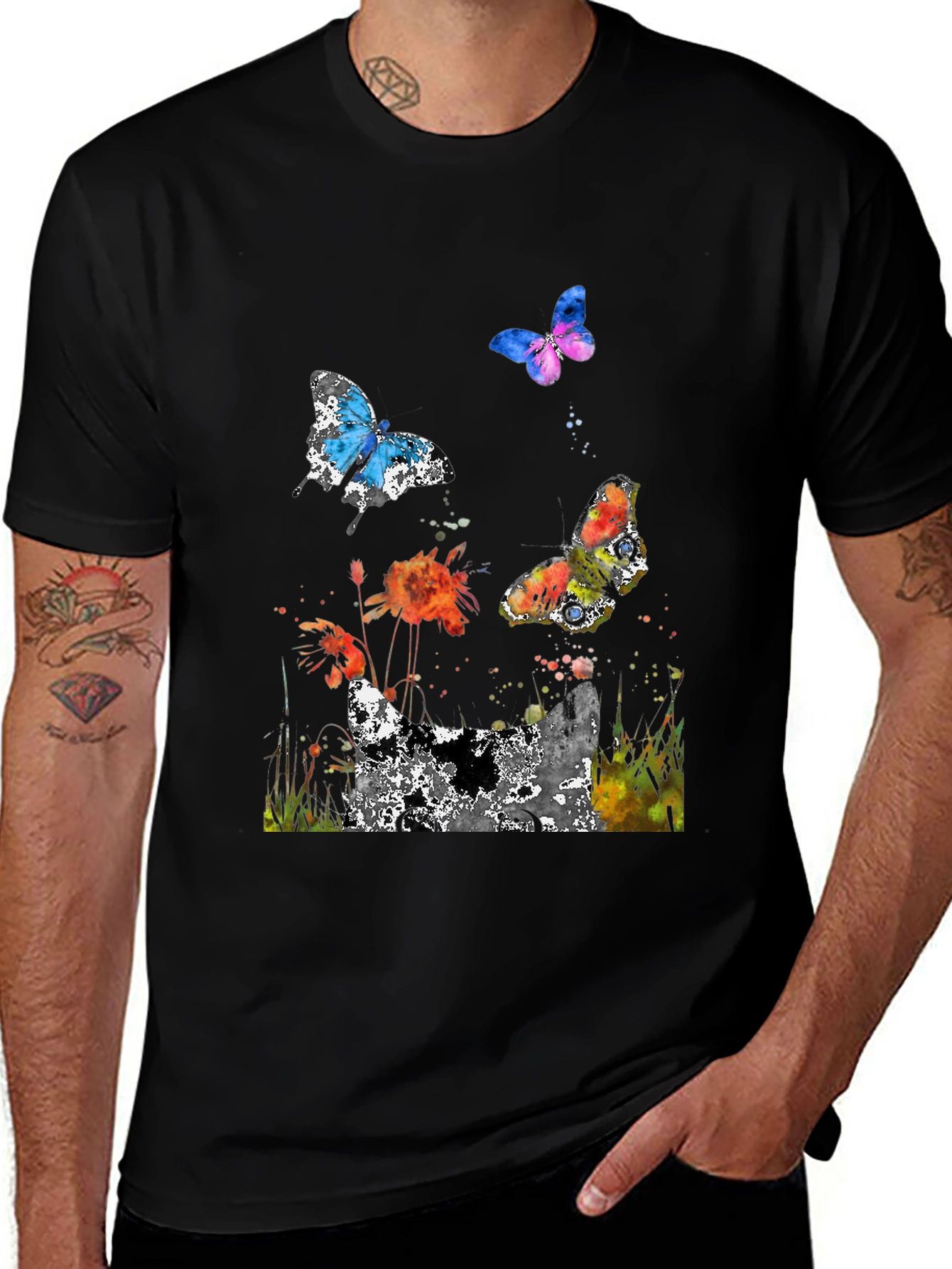 Butterfly Watercolor Graphic T-Shirt
