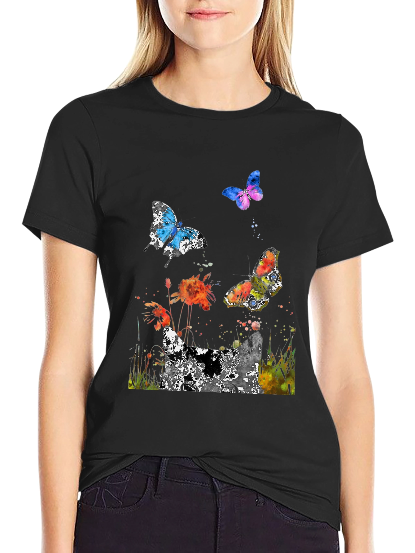 Butterfly Watercolor Graphic T-Shirt