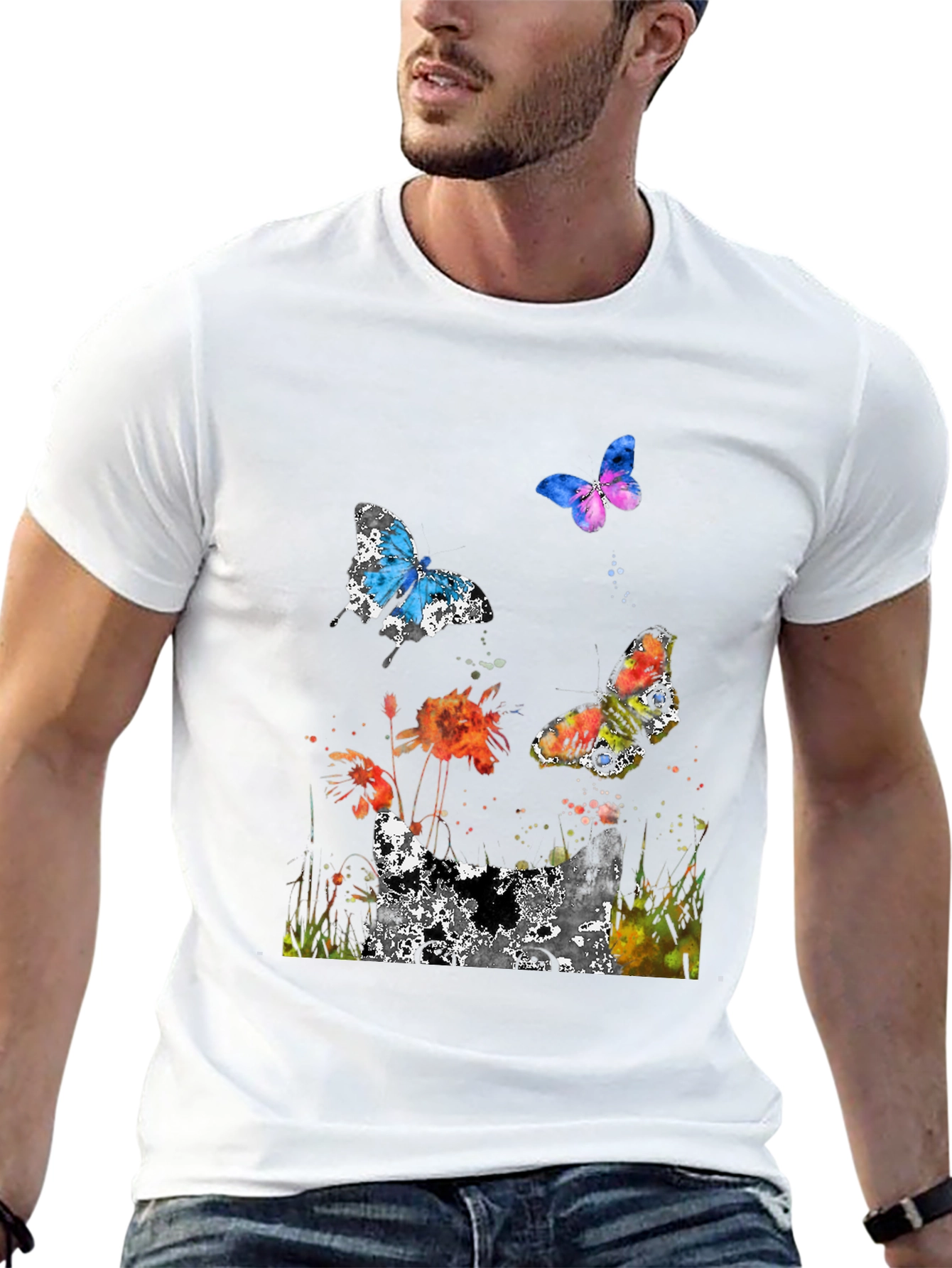 Butterfly Watercolor Graphic T-Shirt