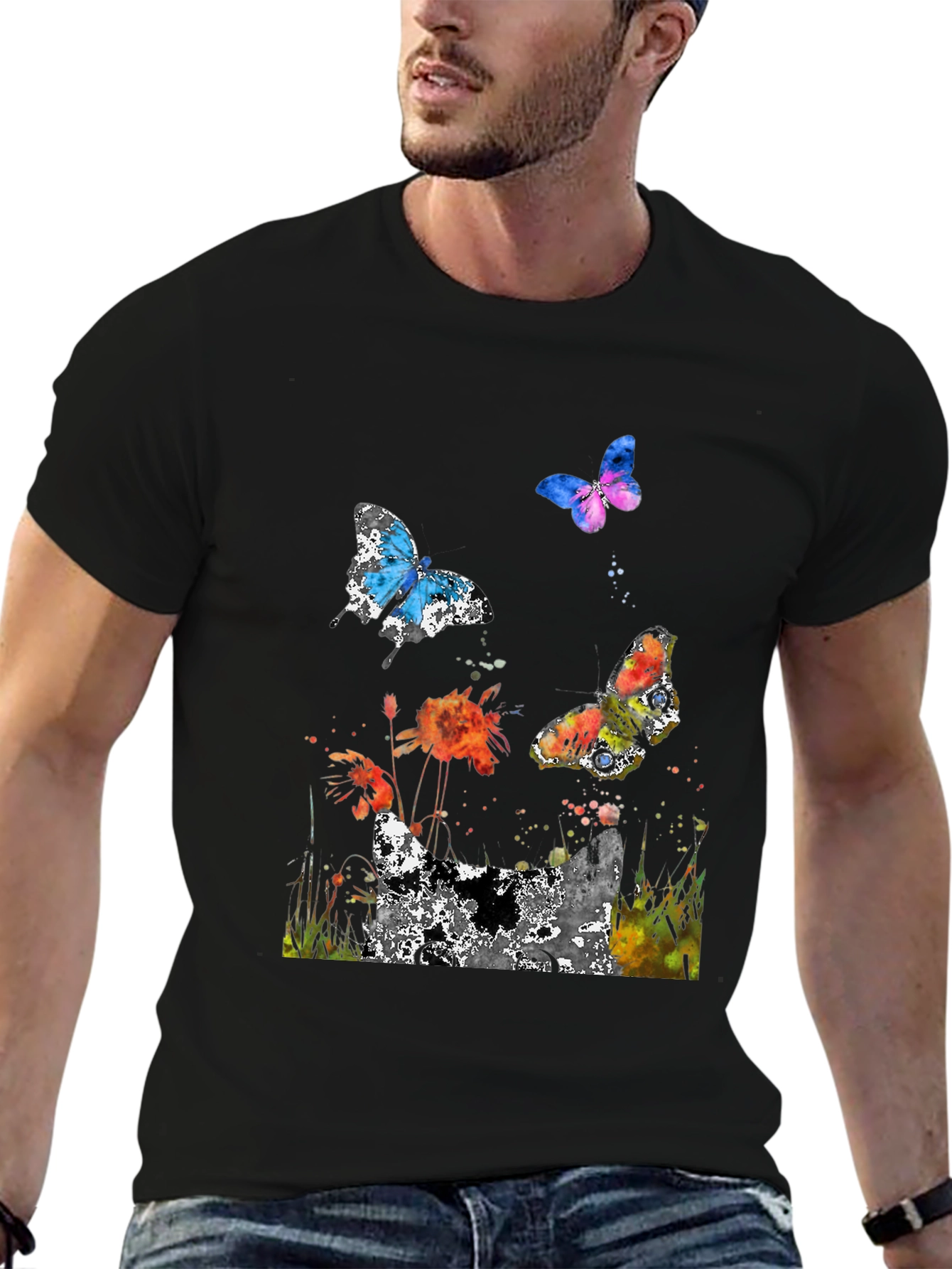 Butterfly Watercolor Graphic T-Shirt