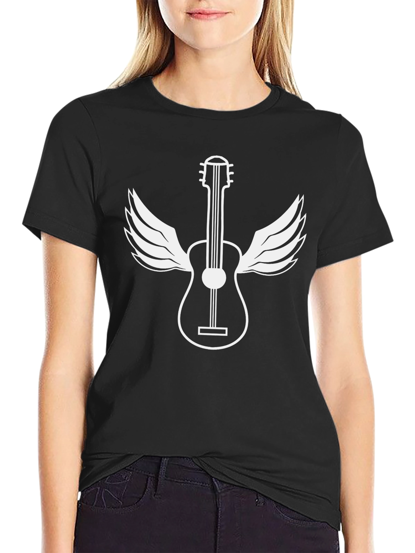 Guitar Wings Black Graphic Tee