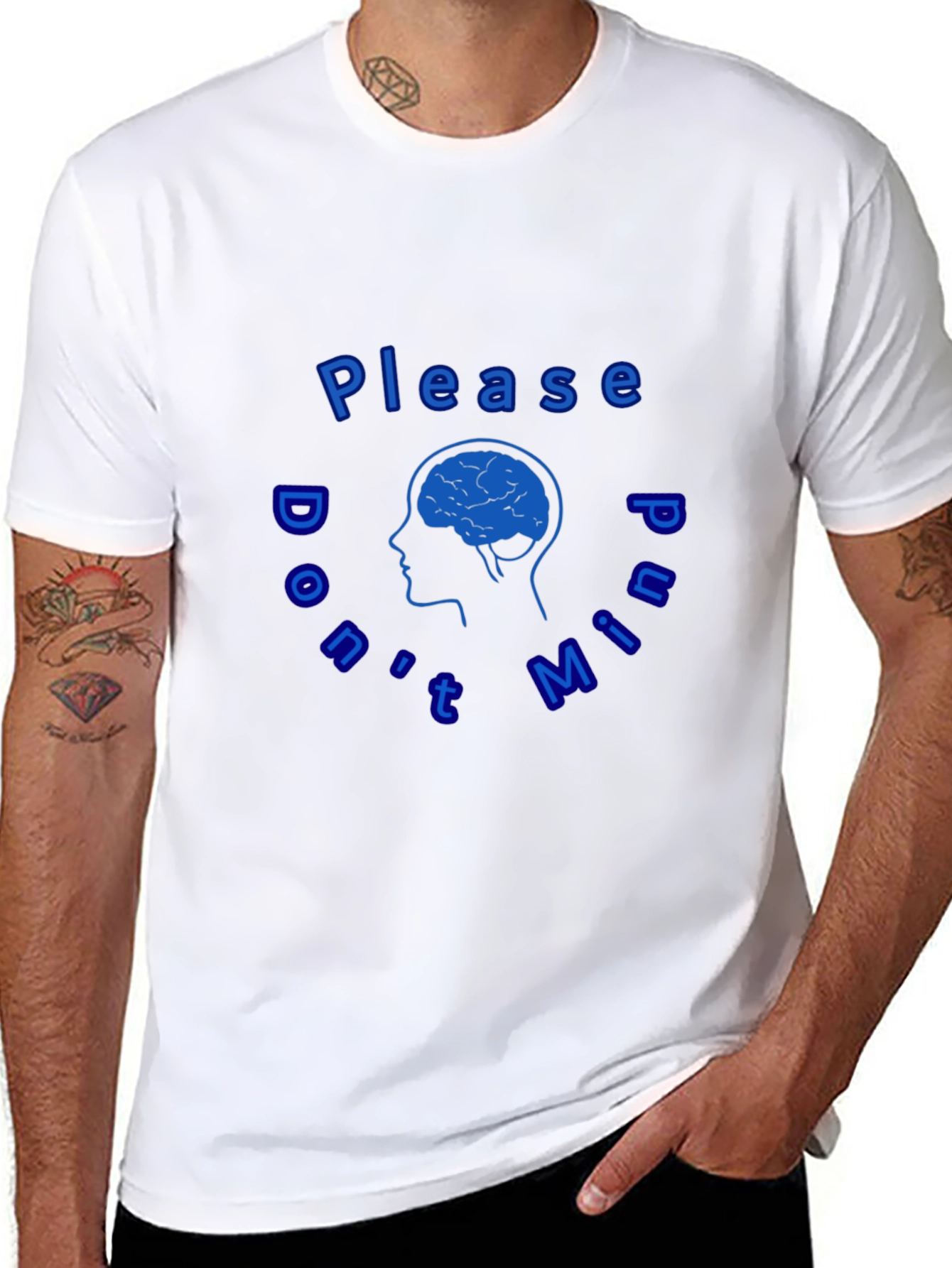 Humorous Brain Silhouette Graphic T-Shirt