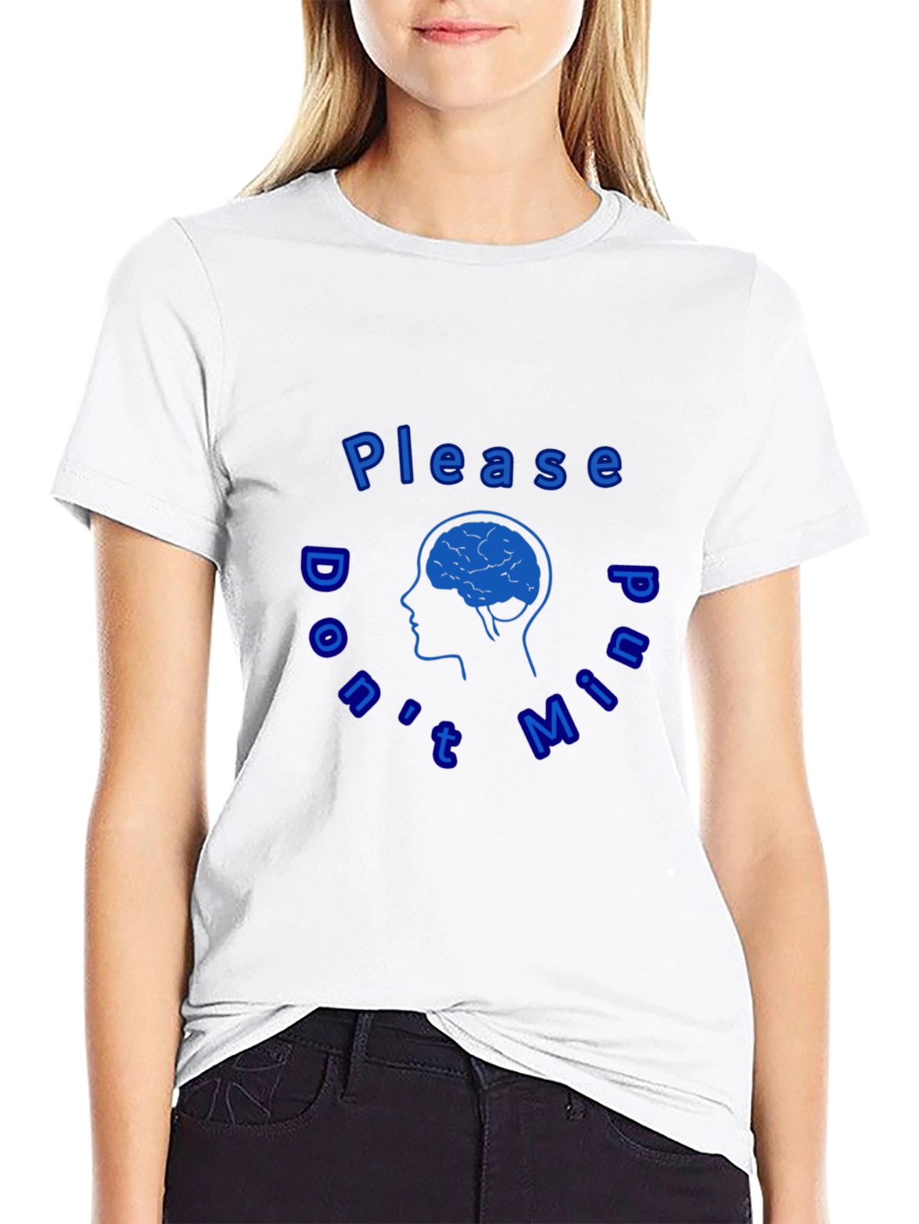 Humorous Brain Silhouette Graphic T-Shirt