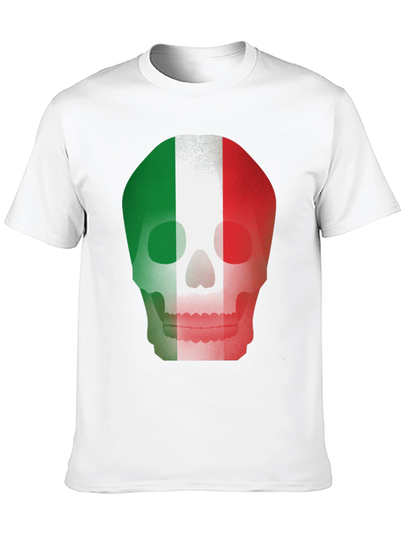 Italian Flag Skull Graphic Tee - Black T-Shirt