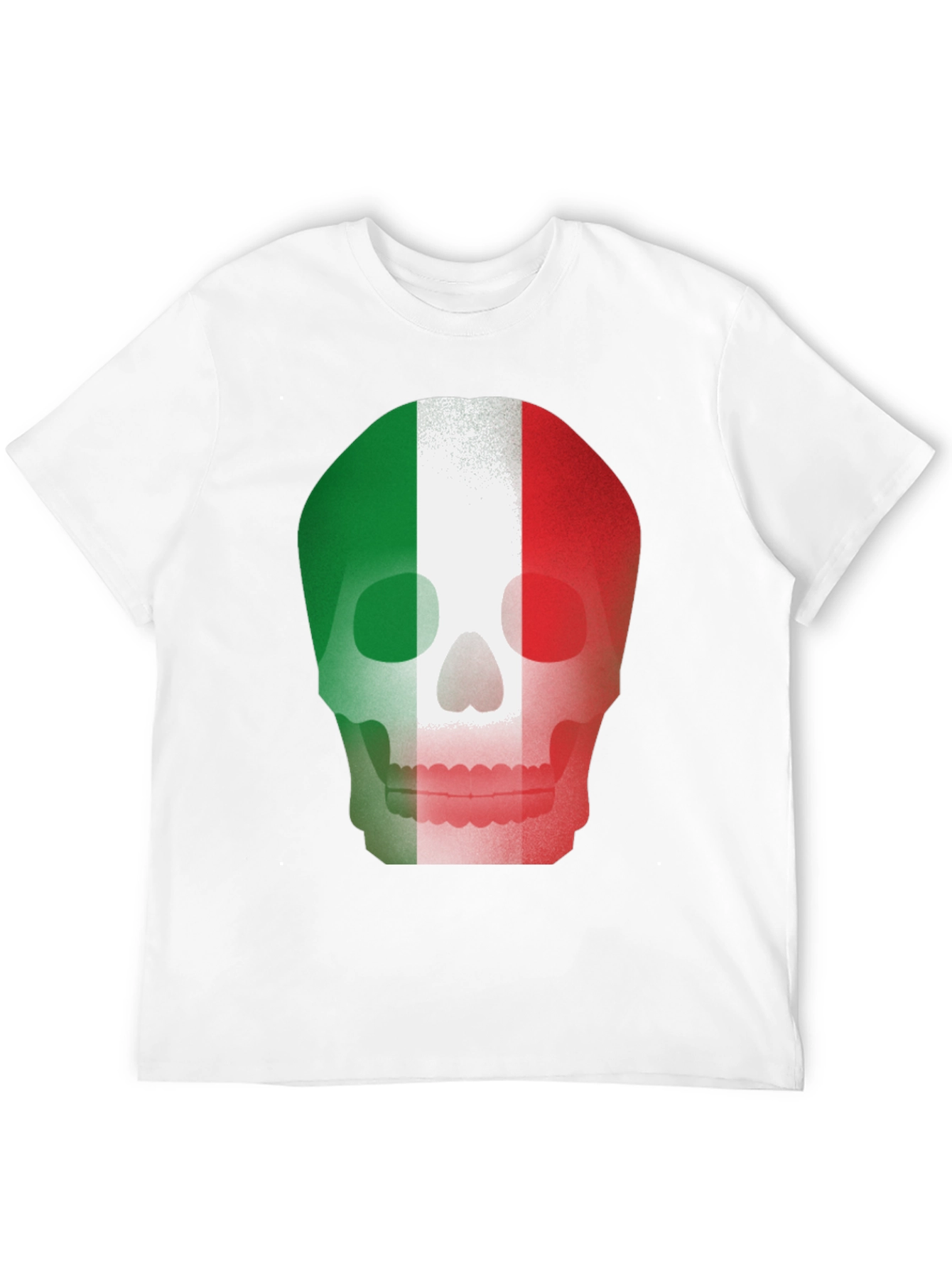 Italian Flag Skull Graphic Tee - Black T-Shirt