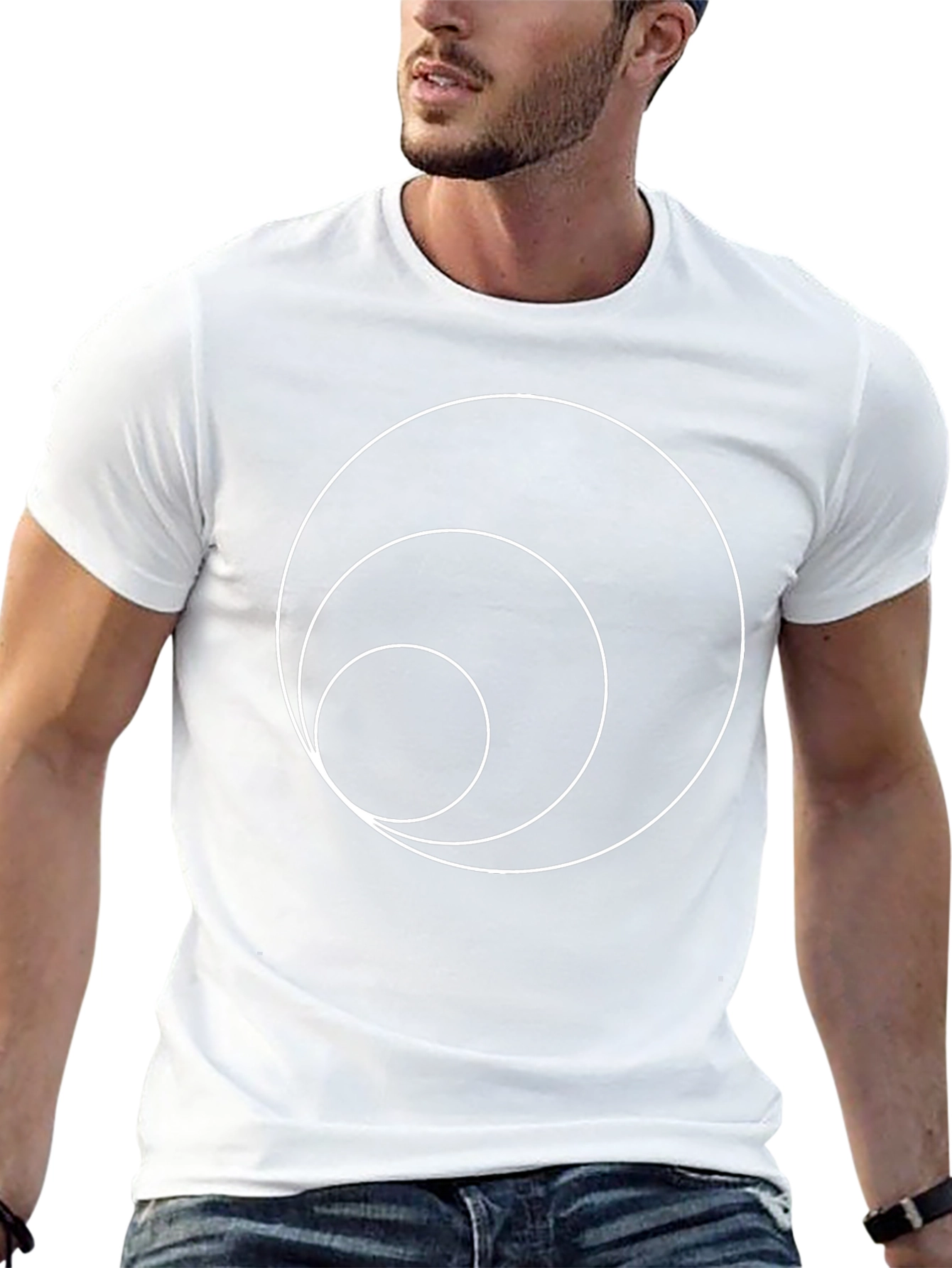 Minimalist Circle Graphic Black T-Shirt