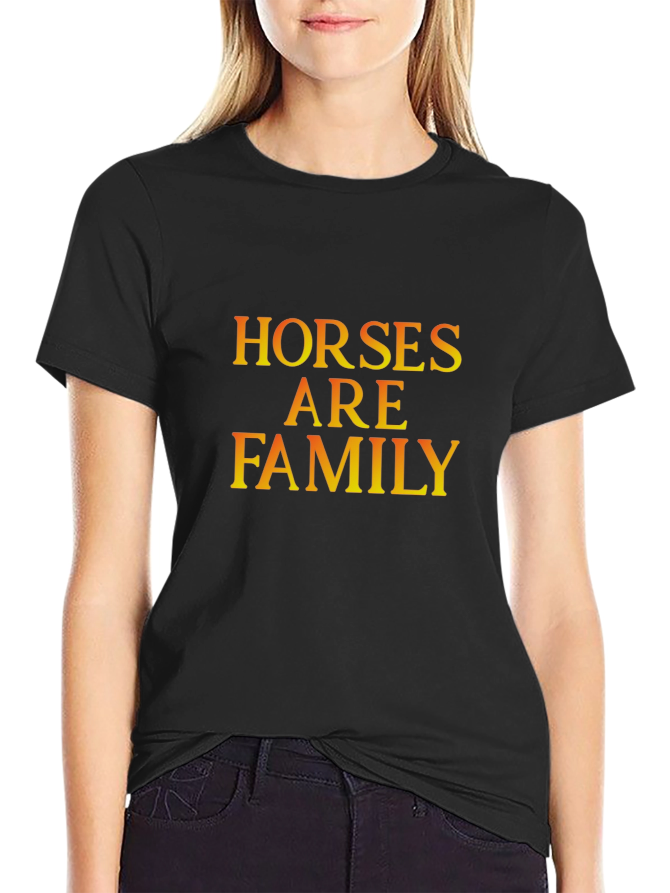 Horses Are Family Black Graphic Tee