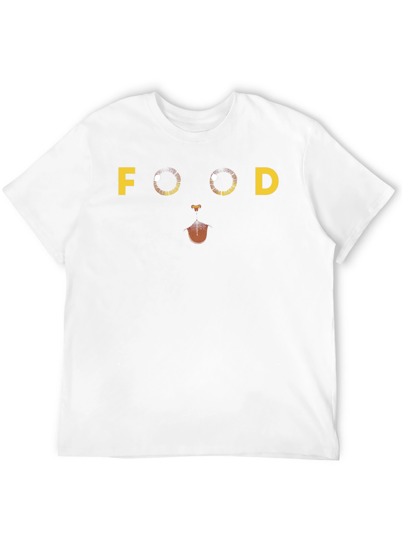 Funny FOOD Cat Face Graphic T-Shirt - Black
