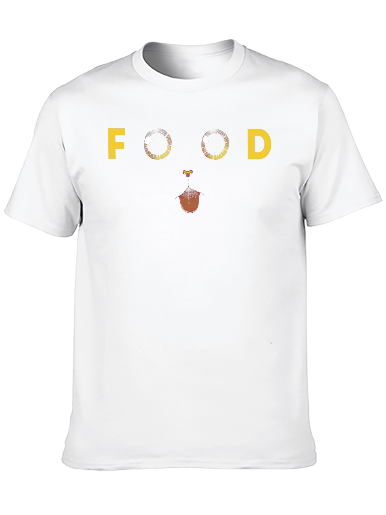Funny FOOD Cat Face Graphic T-Shirt - Black