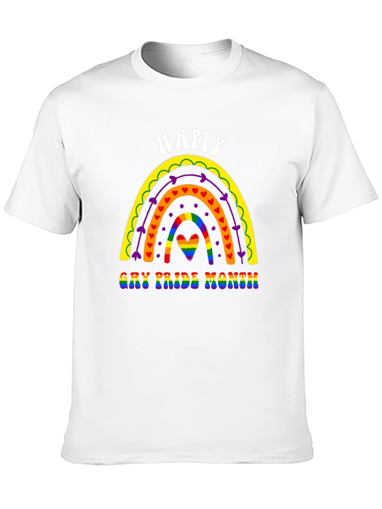 Happy Gay Pride Month Rainbow Heart T-Shirt