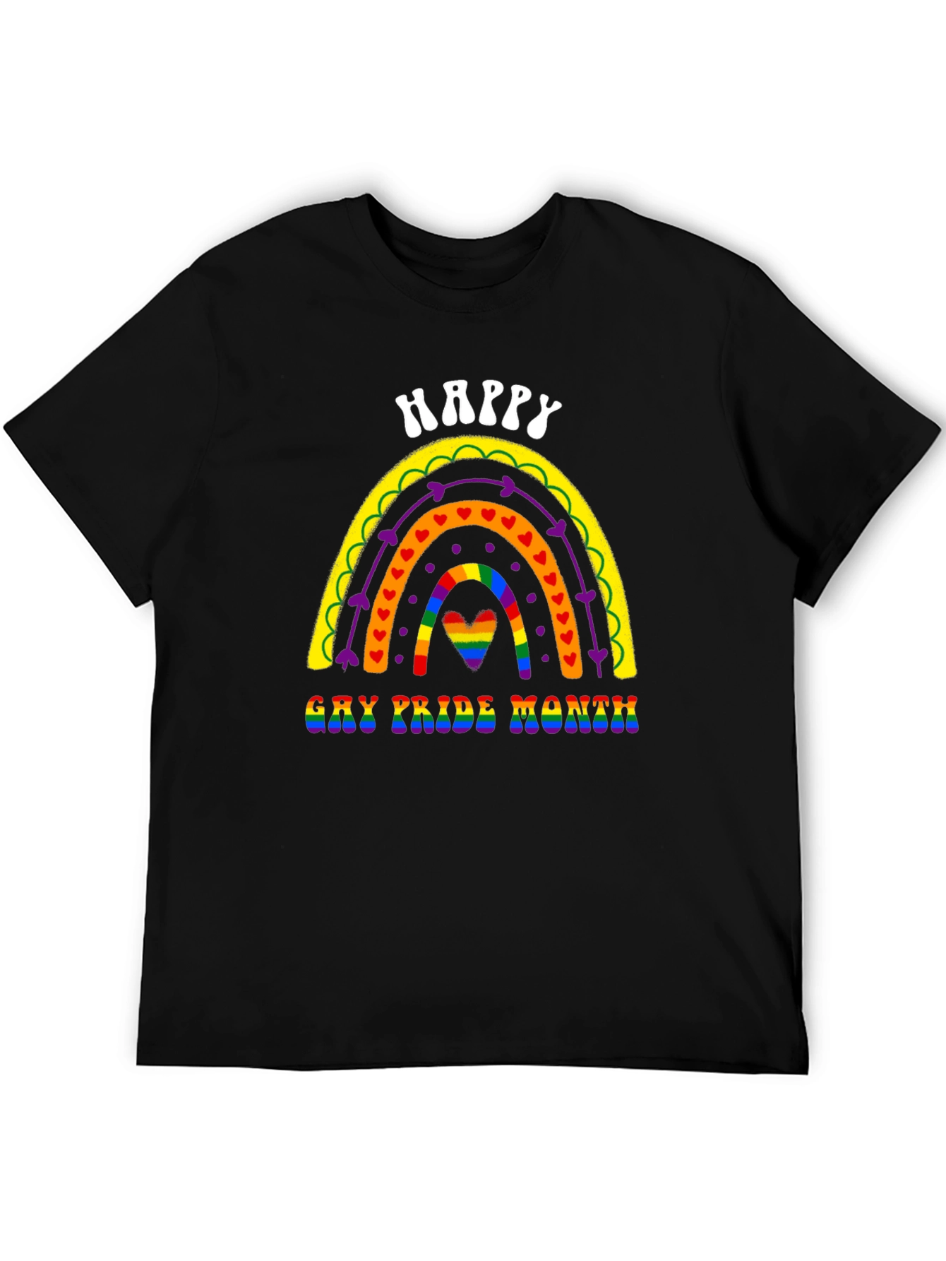 Happy Gay Pride Month Rainbow Heart T-Shirt