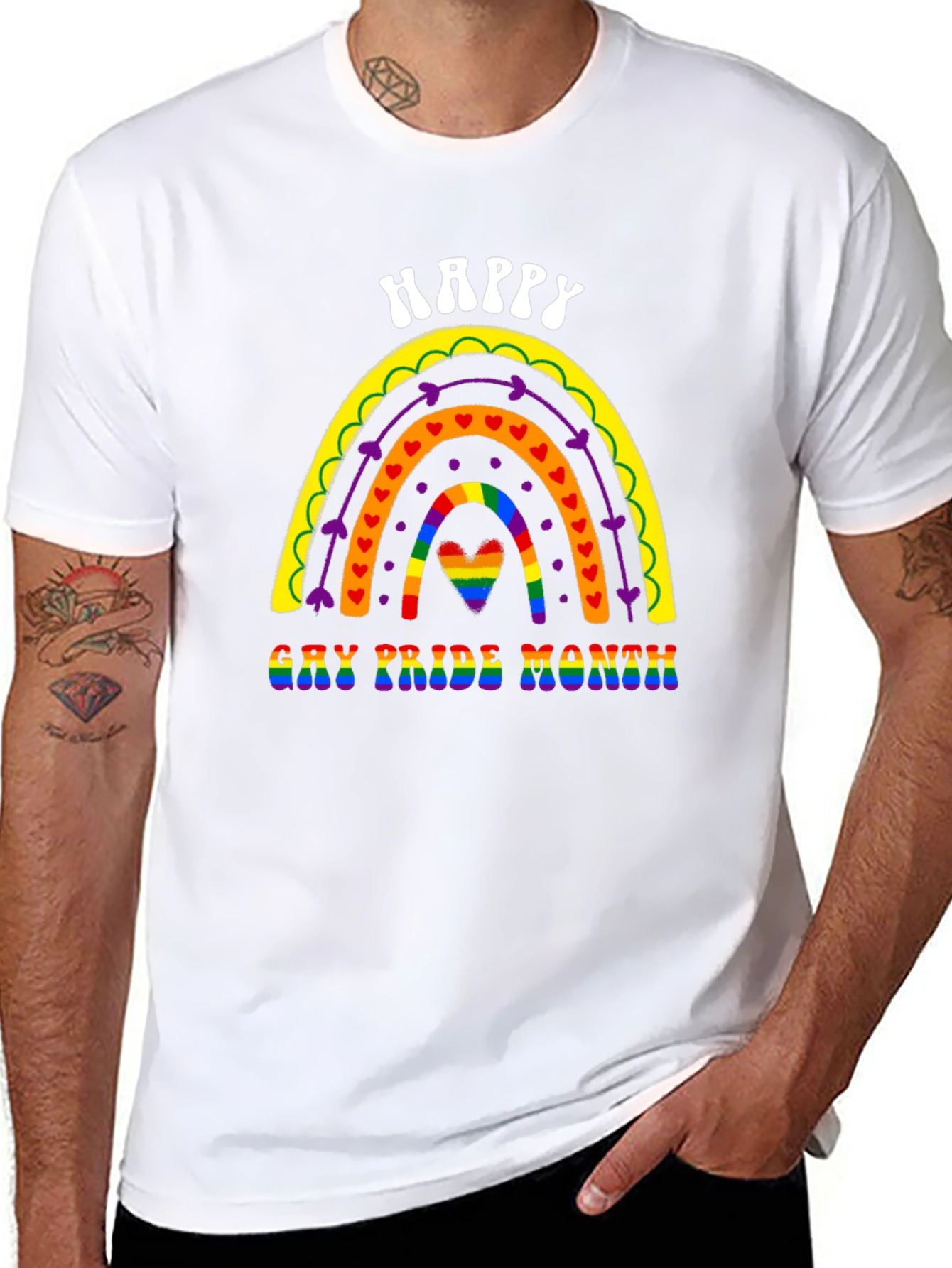 Happy Gay Pride Month Rainbow Heart T-Shirt