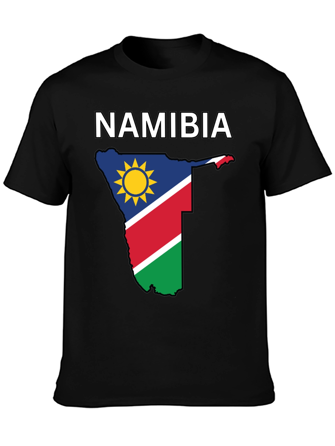 Namibia Flag T-Shirt - Black