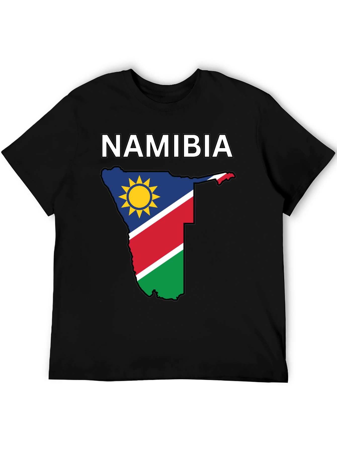 Namibia Flag T-Shirt - Black