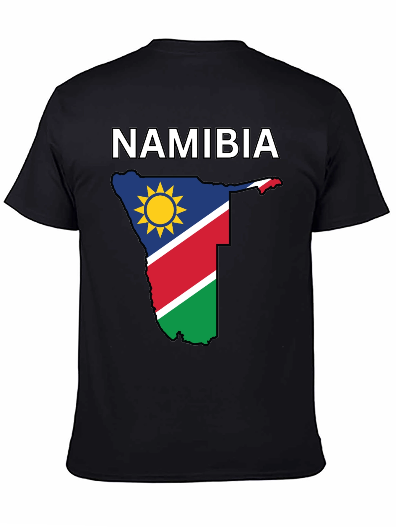 Namibia Flag T-Shirt - Black