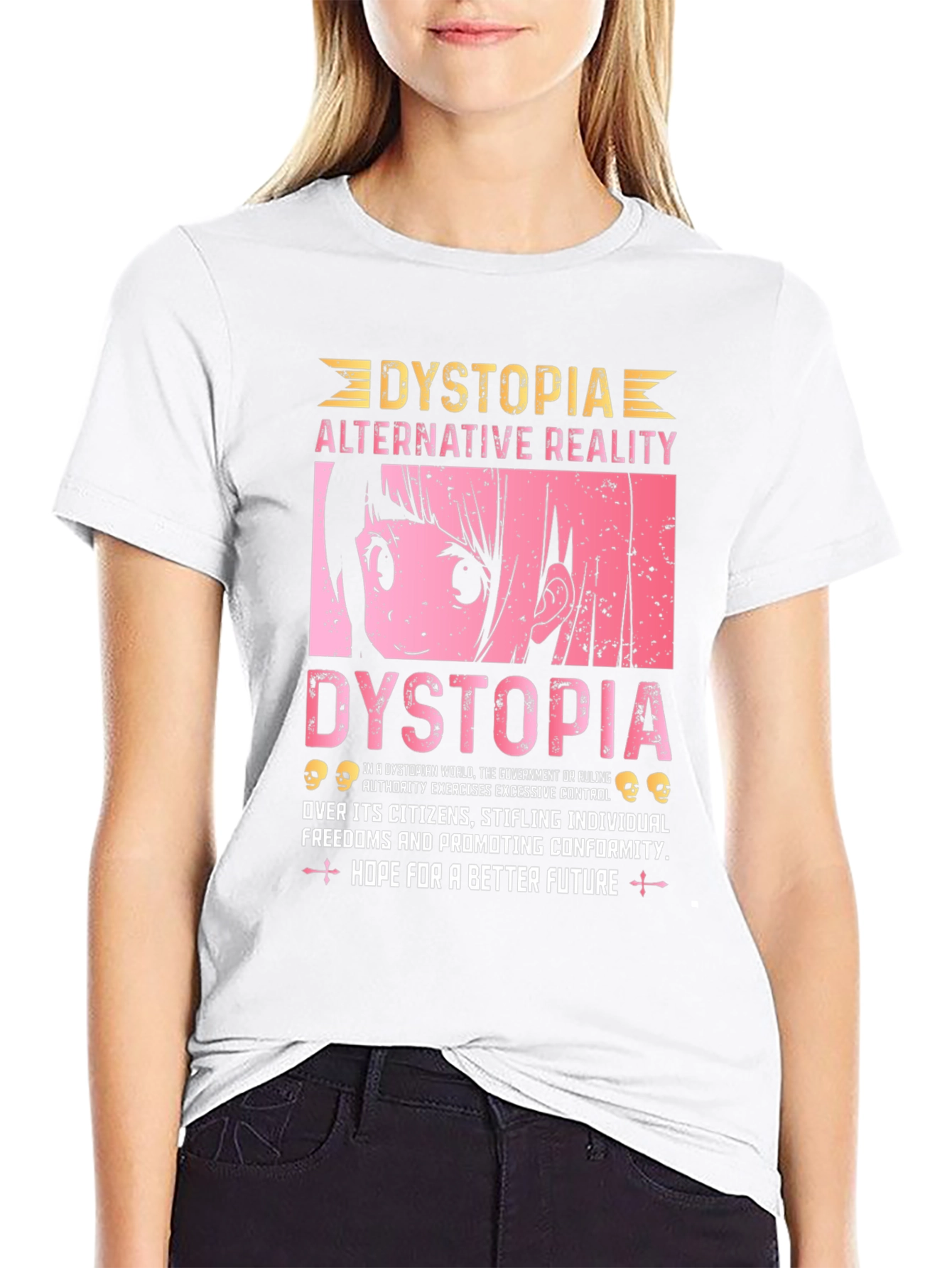 Dystopian Anime Graphic Tee - Alternative Reality T-Shirt