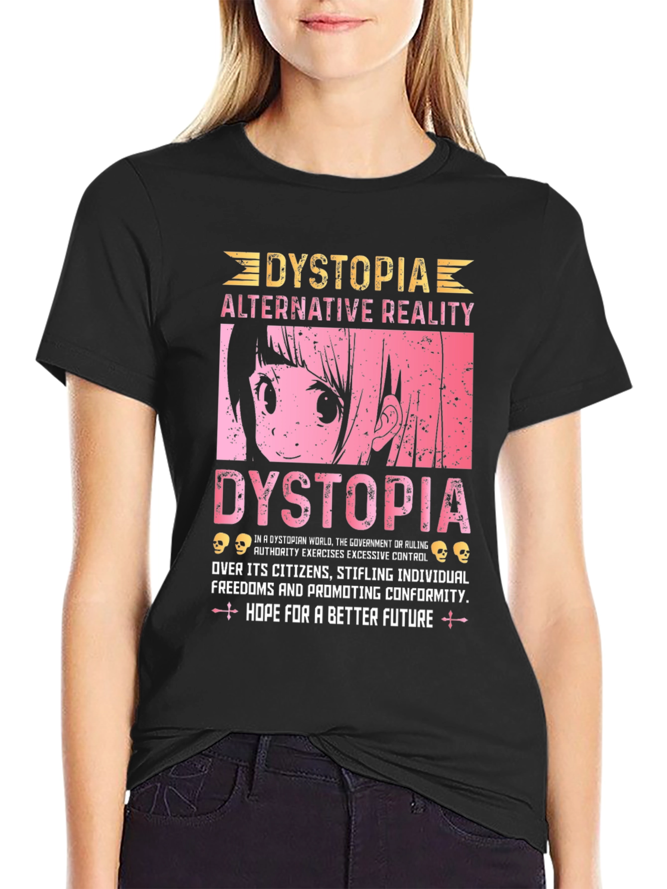 Dystopian Anime Graphic Tee - Alternative Reality T-Shirt