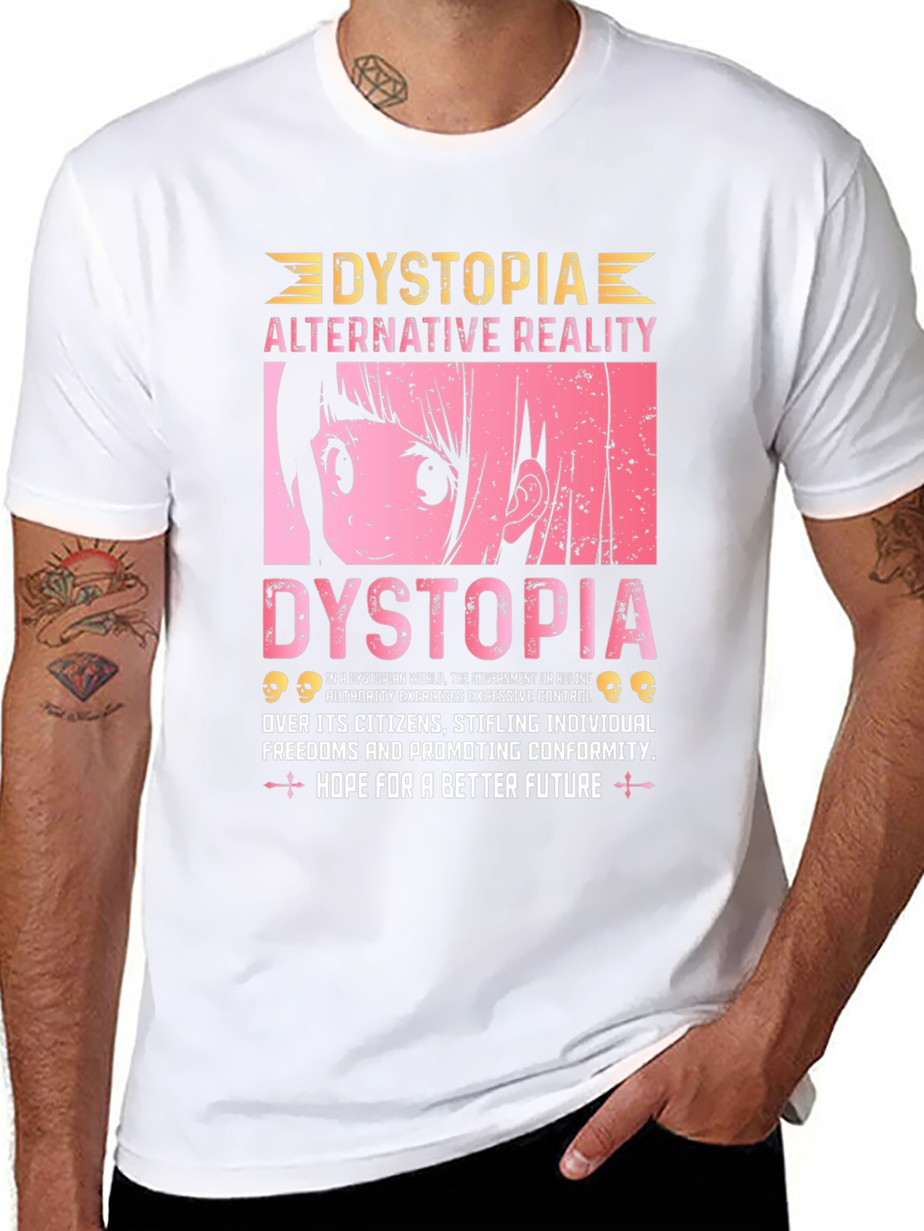 Dystopian Anime Graphic Tee - Alternative Reality T-Shirt