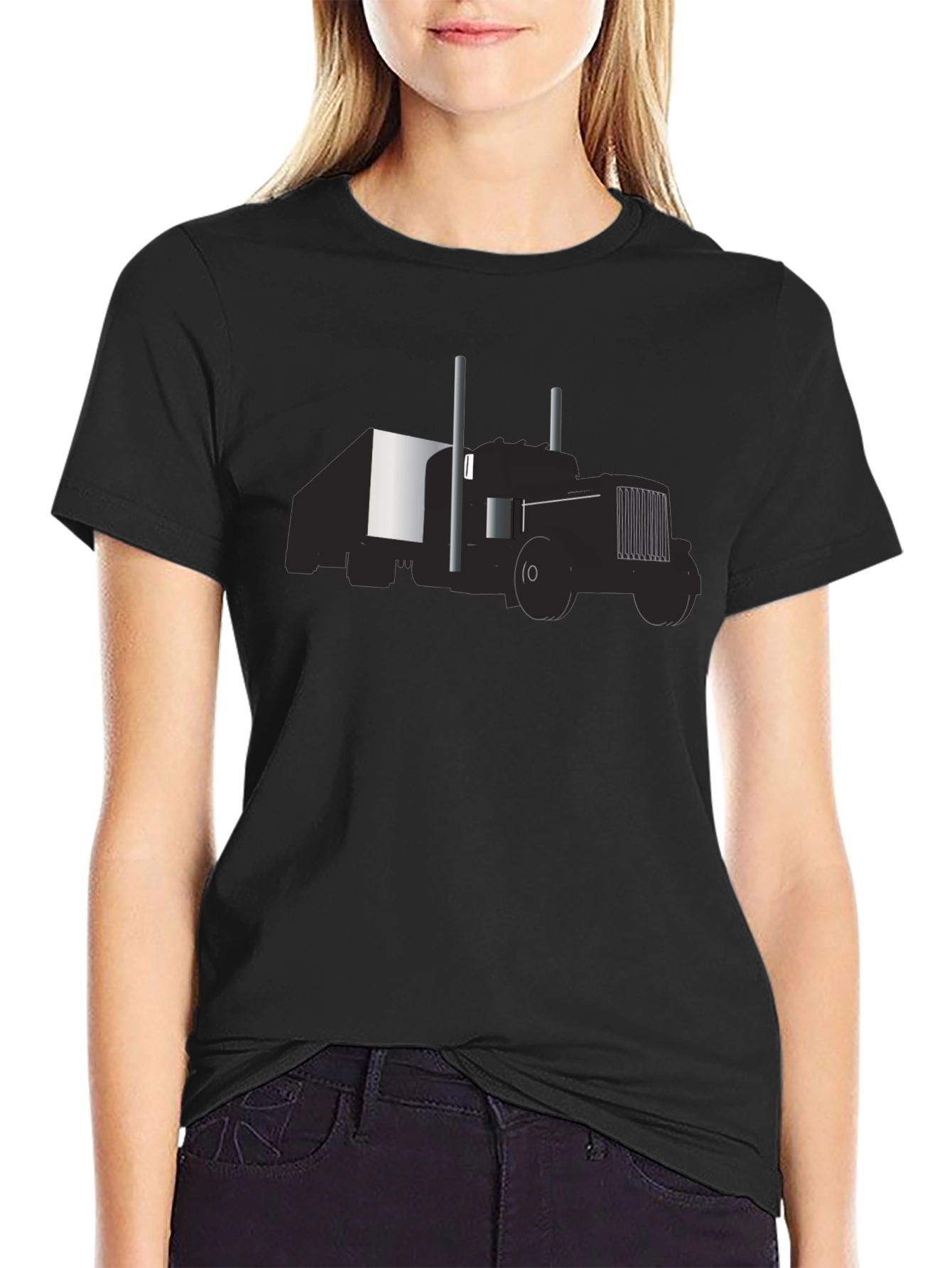 Semi Truck Graphic Tee - Black