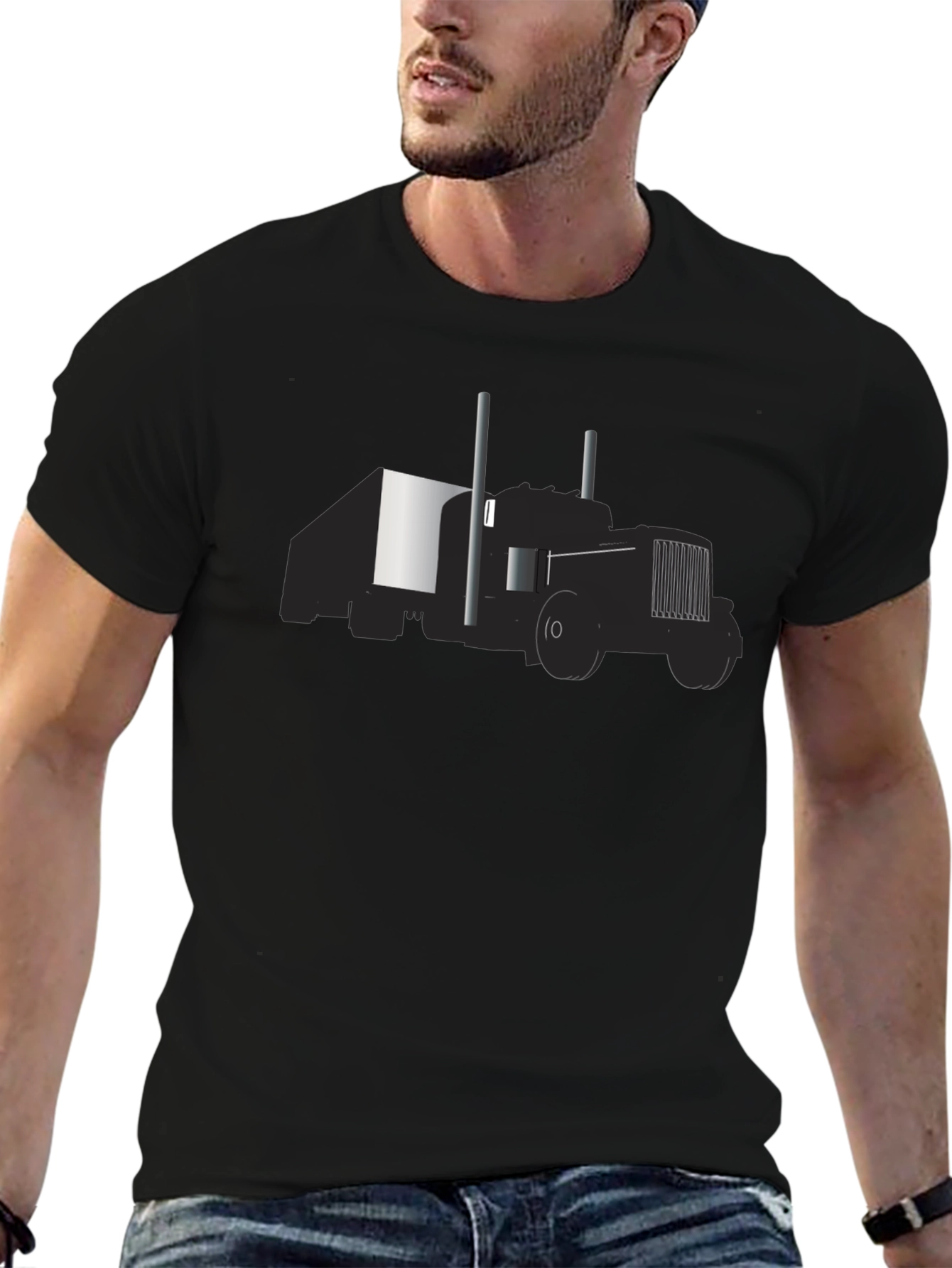Semi Truck Graphic Tee - Black