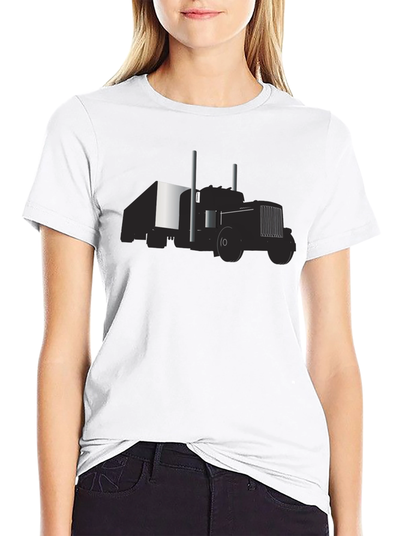Semi Truck Graphic Tee - Black