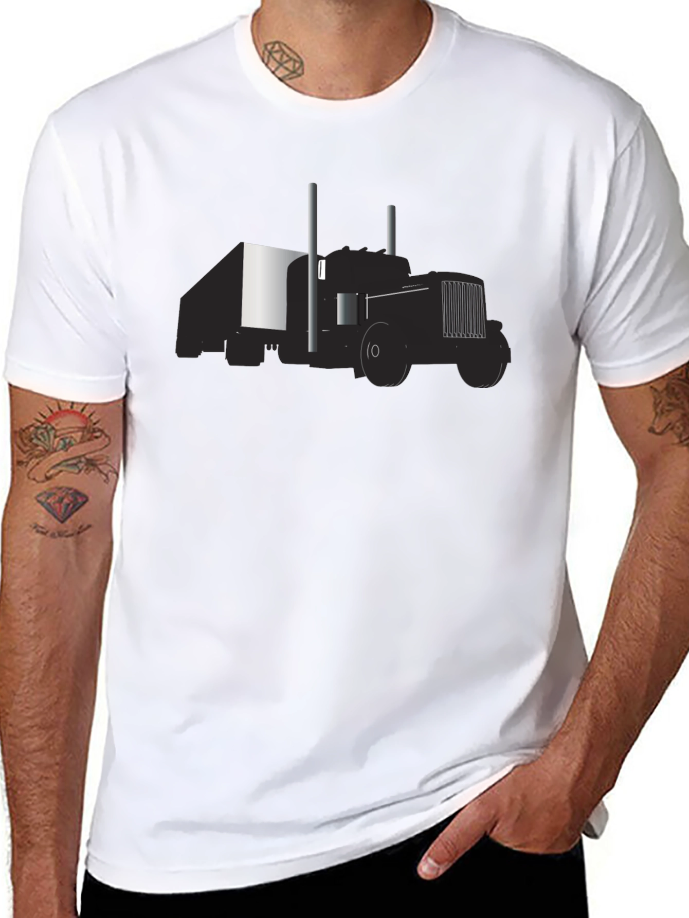 Semi Truck Graphic Tee - Black