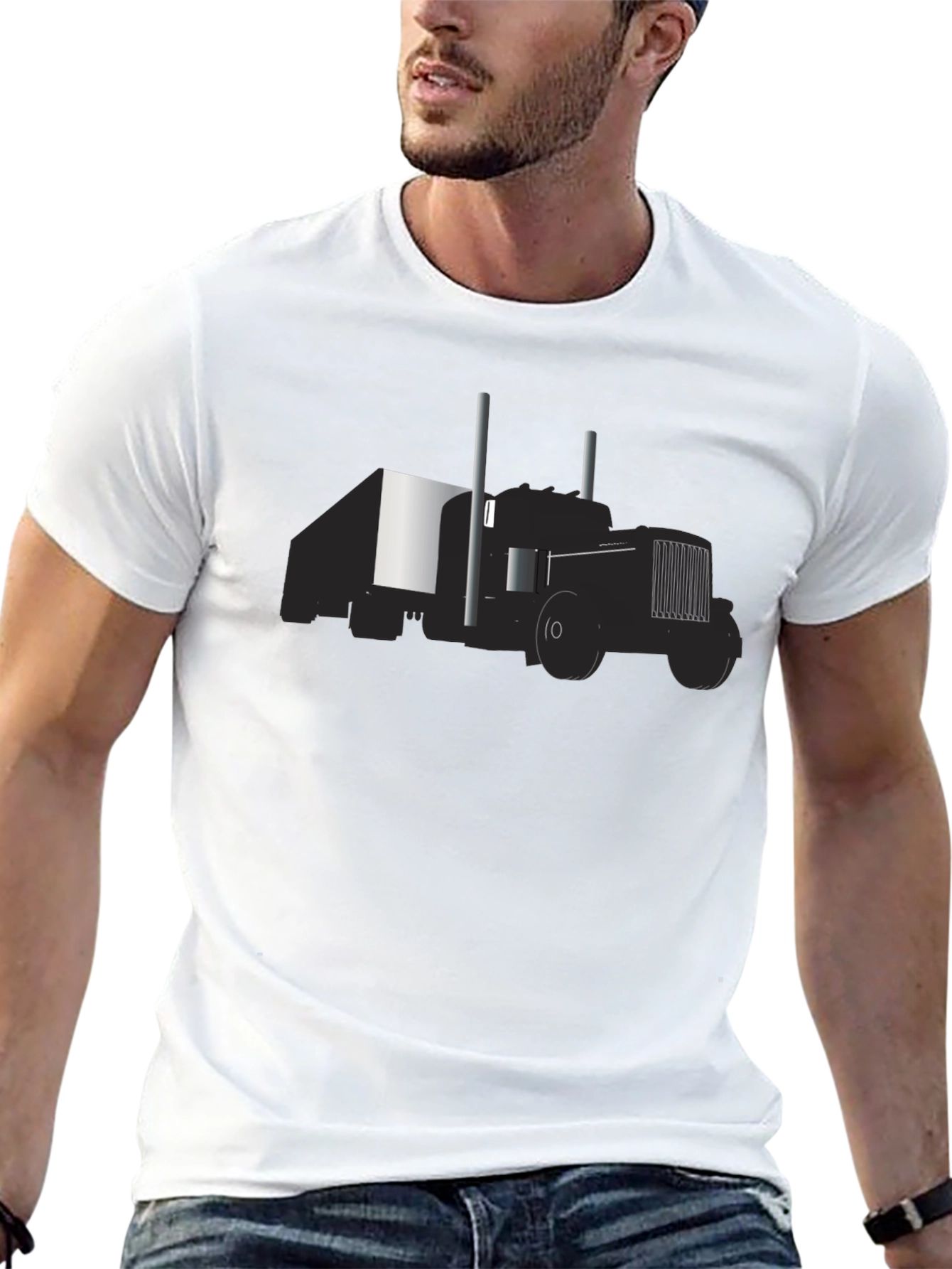 Semi Truck Graphic Tee - Black