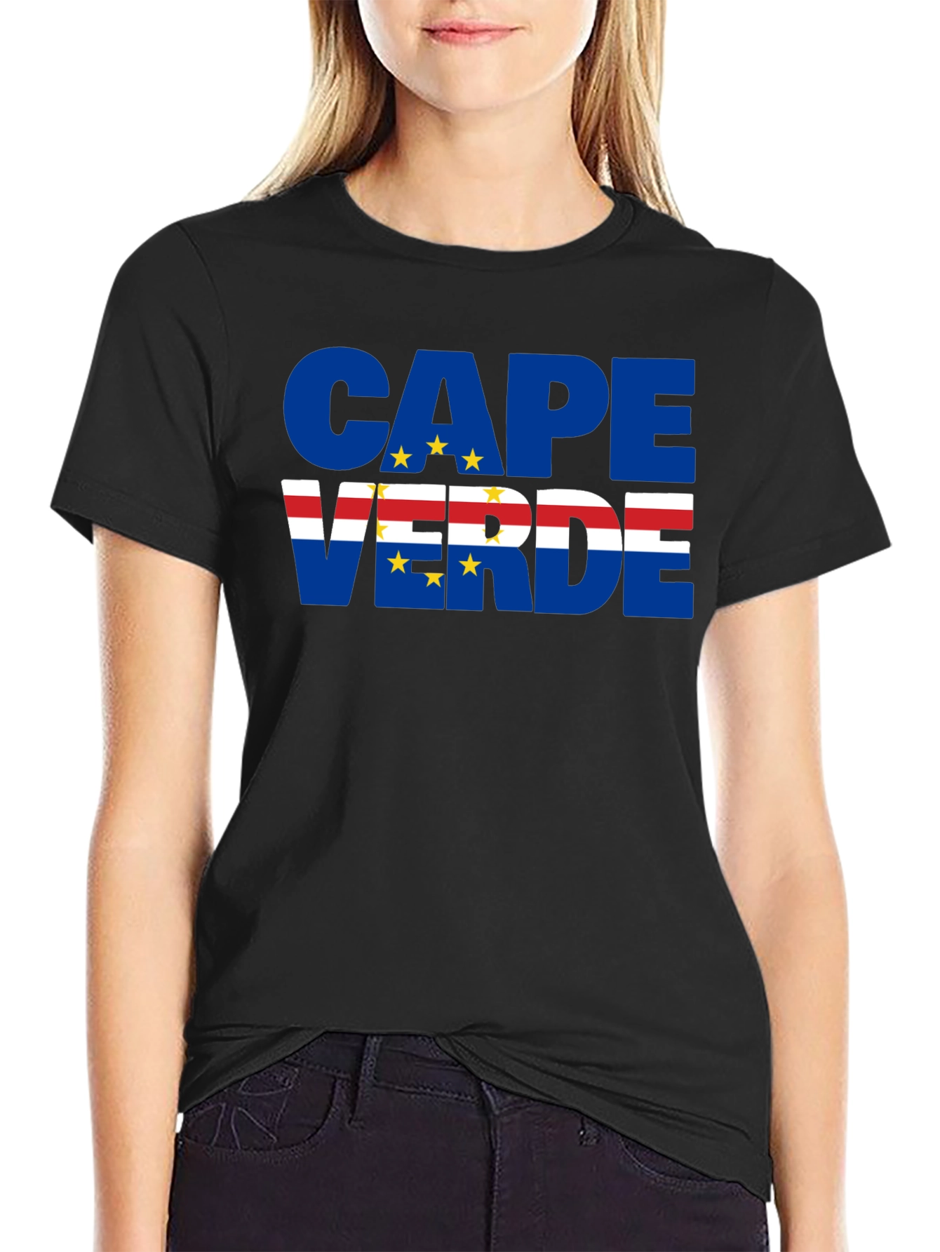 Cape Verde Flag T-Shirt Black