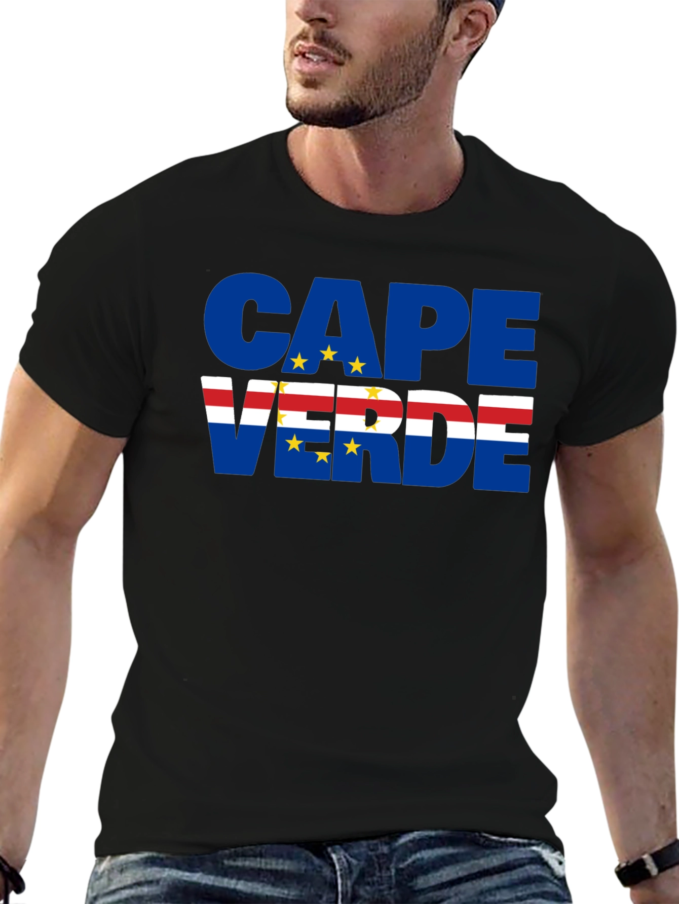 Cape Verde Flag T-Shirt Black