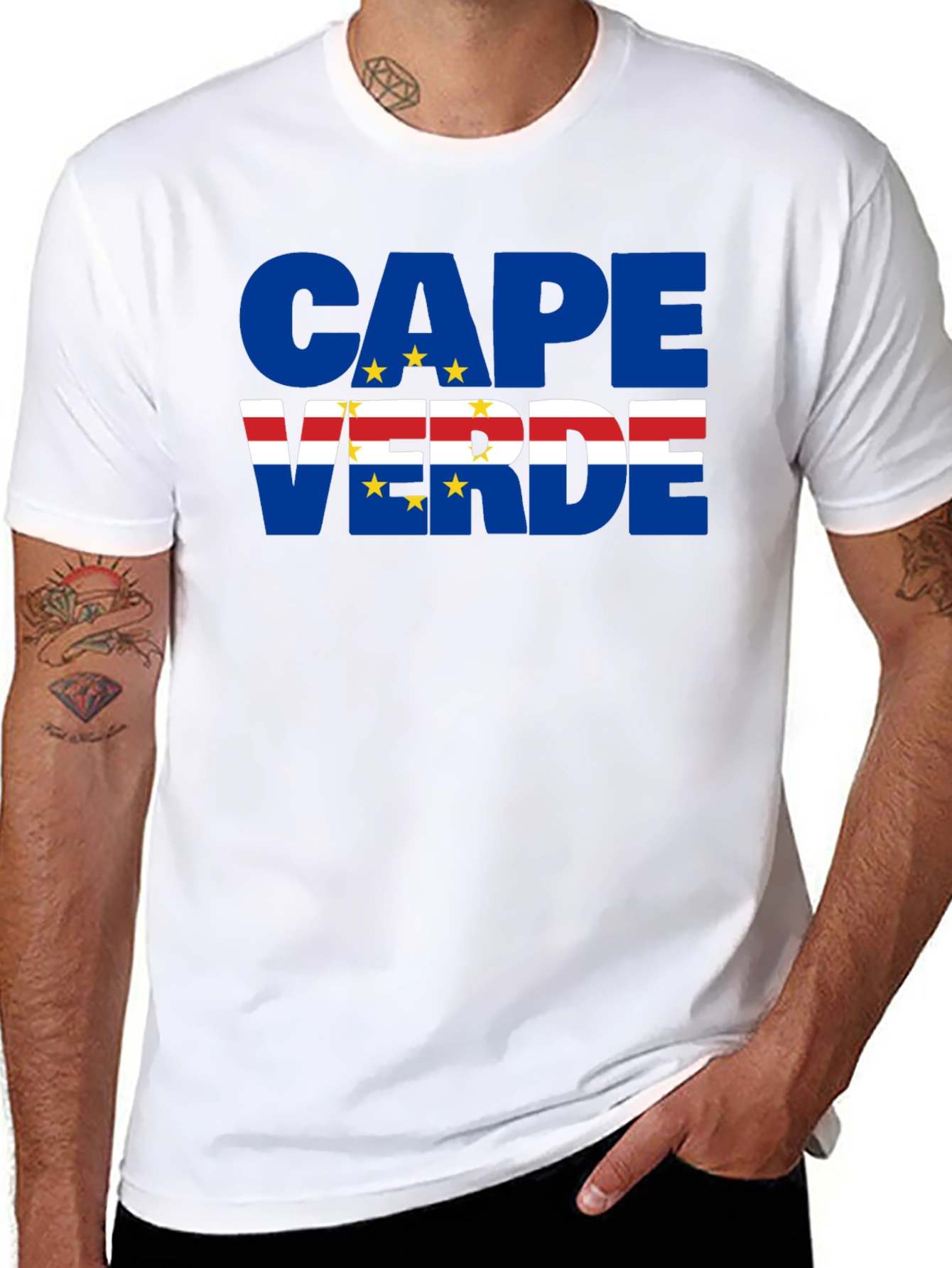 Cape Verde Flag T-Shirt Black