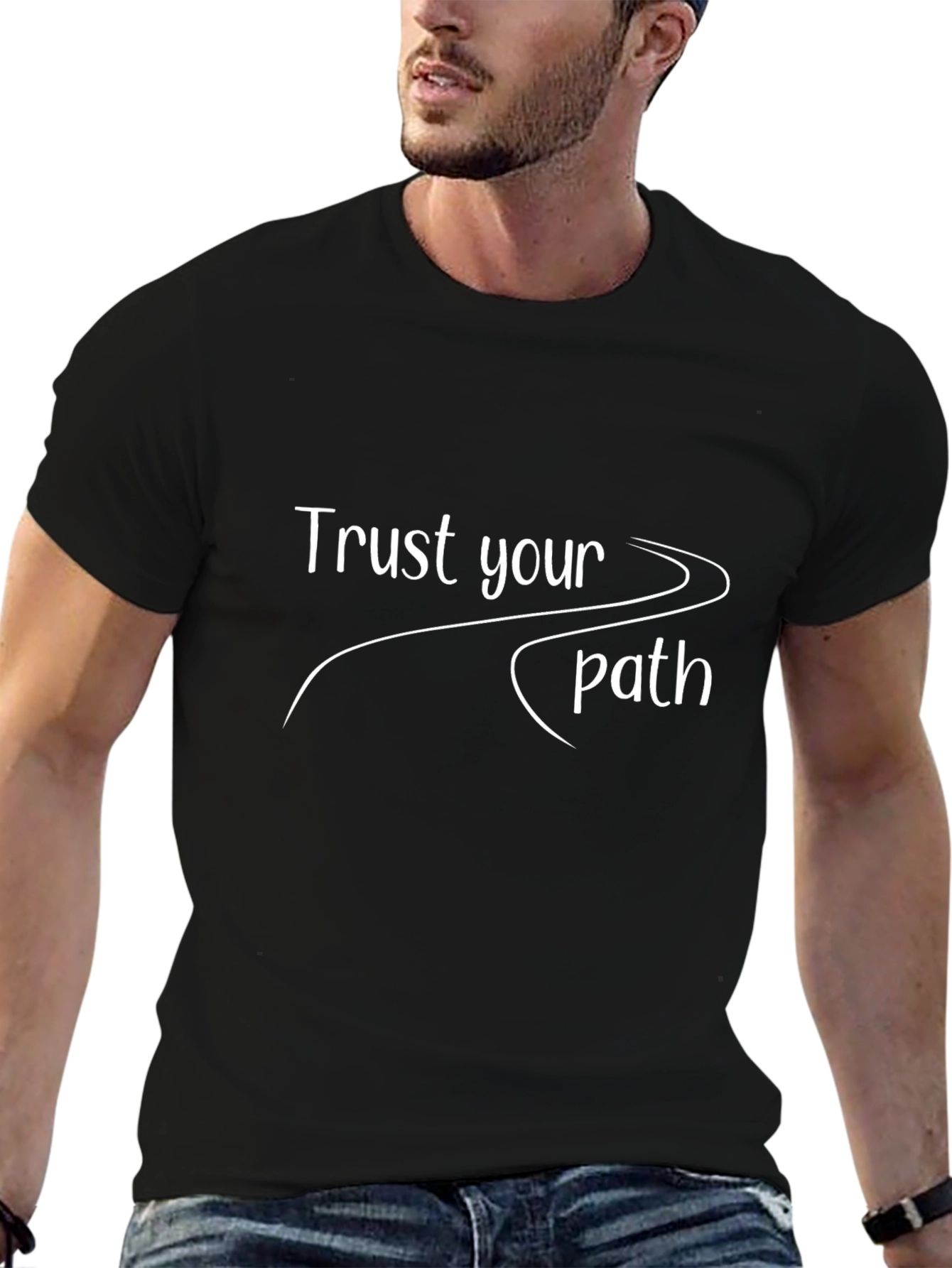 Trust Your Path Black Graphic Tee