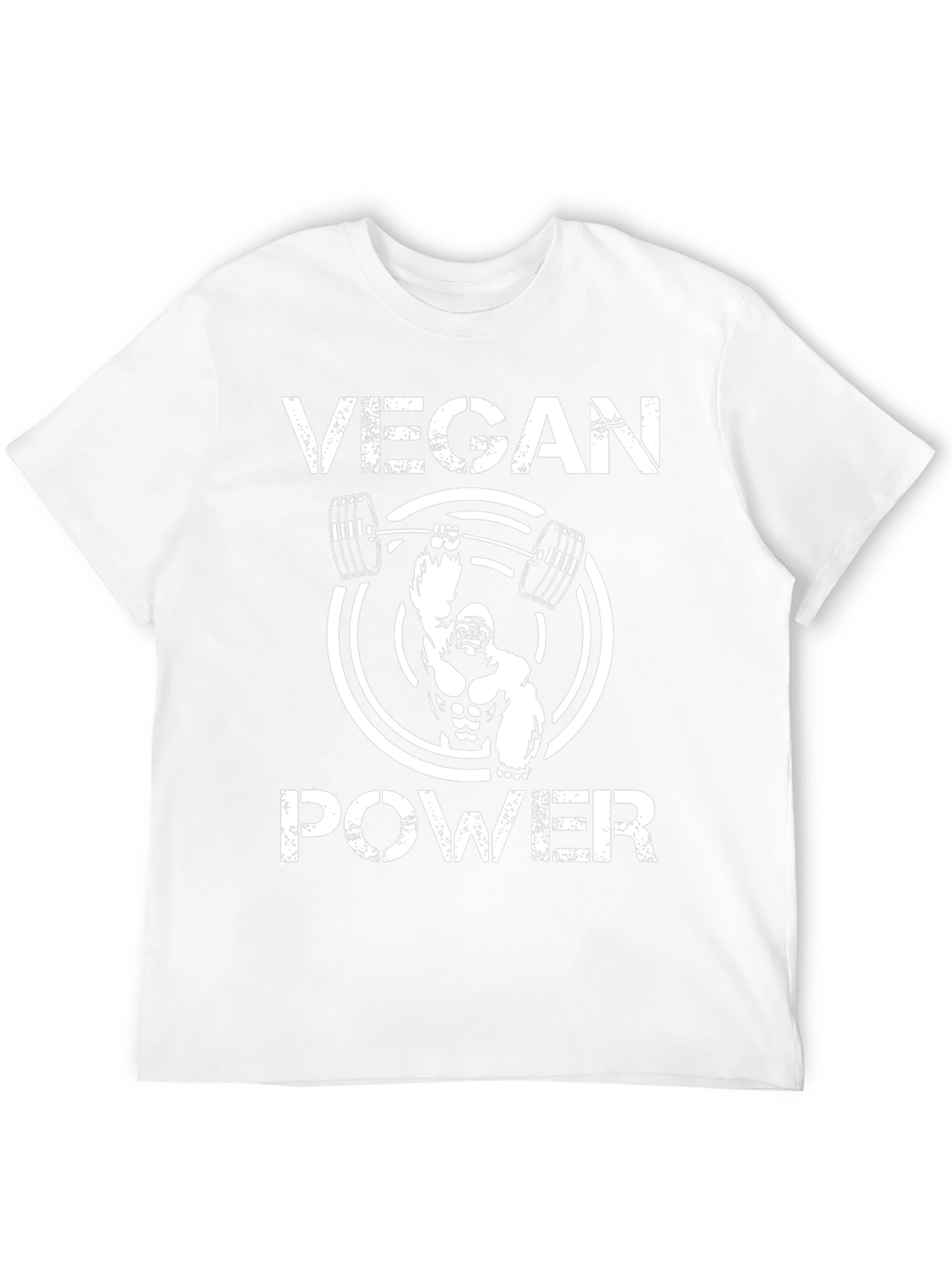 Vegan Power T-Shirt: Gorilla Weightlifting Design