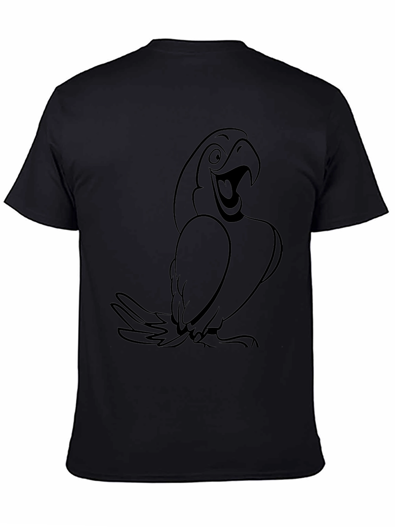Iago Parrot Graphic Tee - Black Cotton Blend