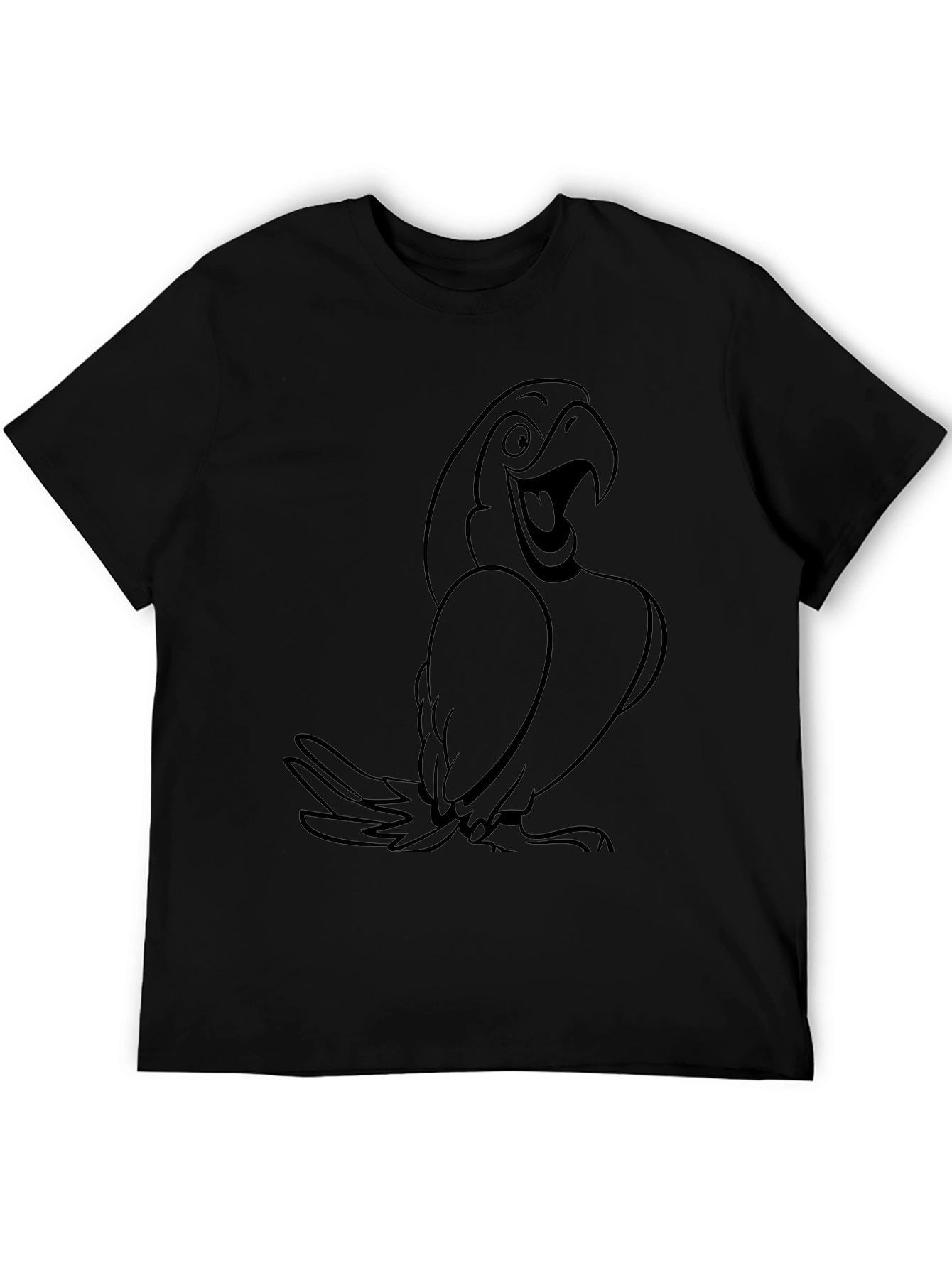 Iago Parrot Graphic Tee - Black Cotton Blend