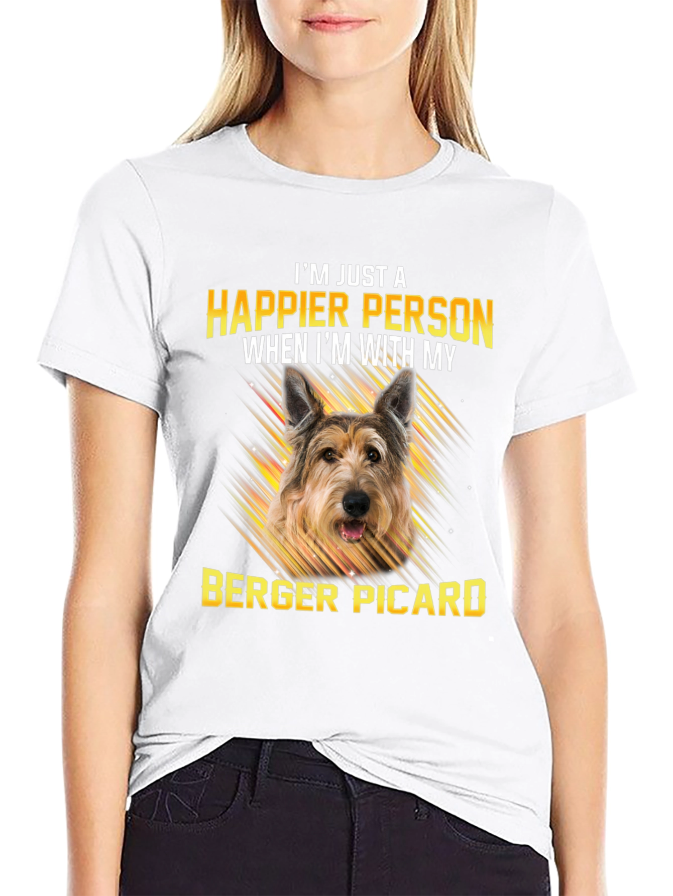Happier Person Berger Picard Dog T-Shirt