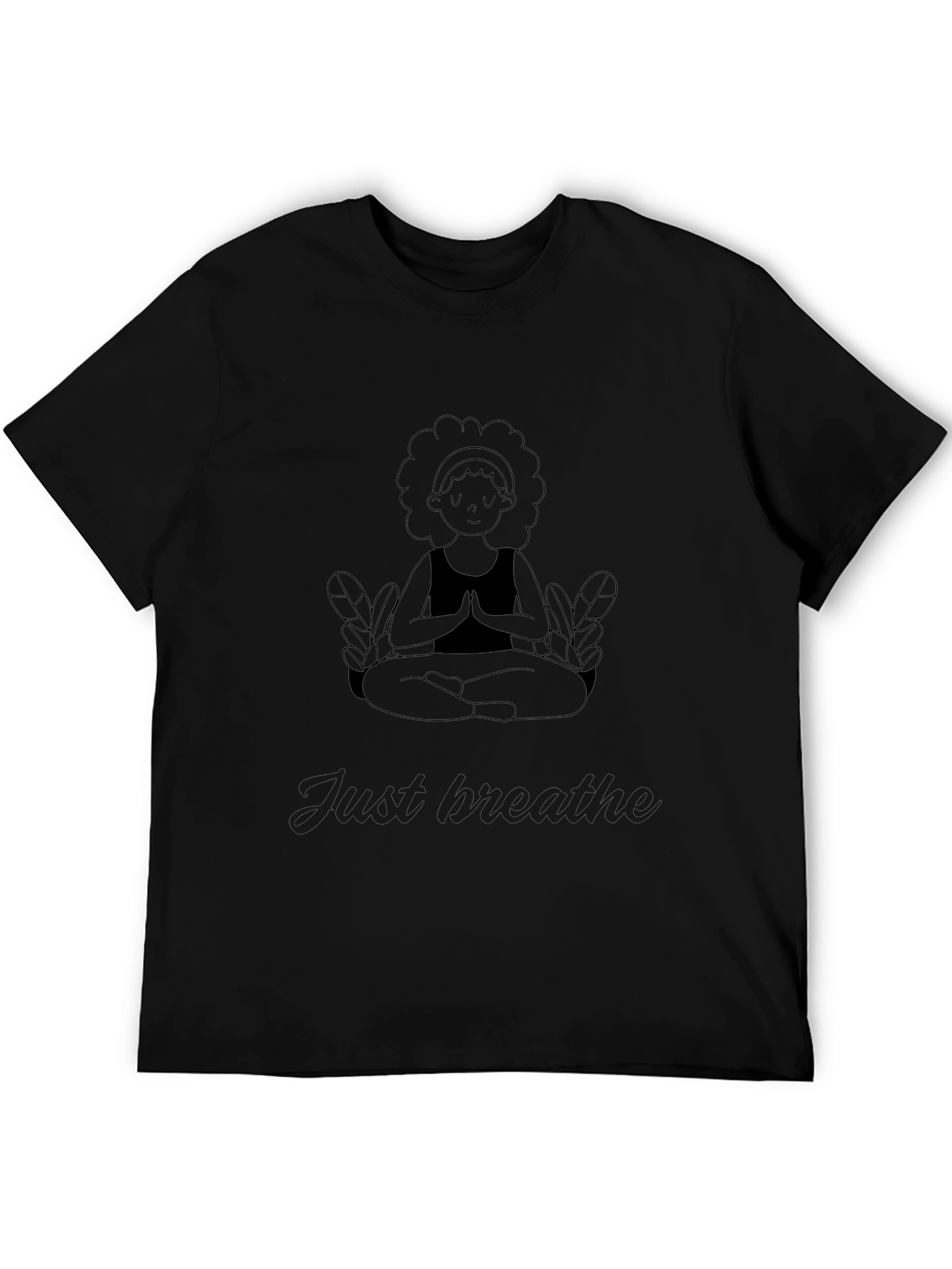 Just Breathe Yoga Graphic Tee - Black
