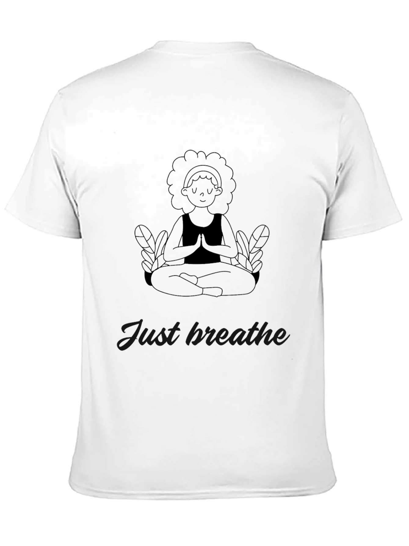 Just Breathe Yoga Graphic Tee - Black