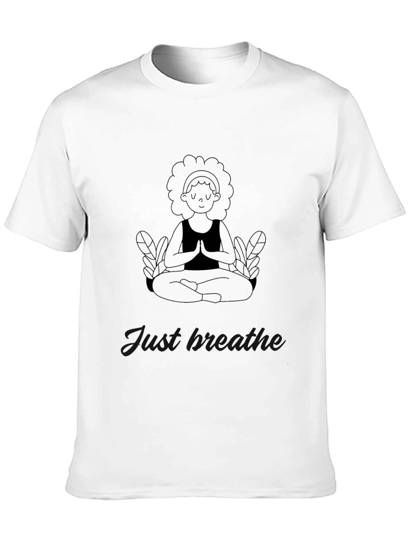 Just Breathe Yoga Graphic Tee - Black