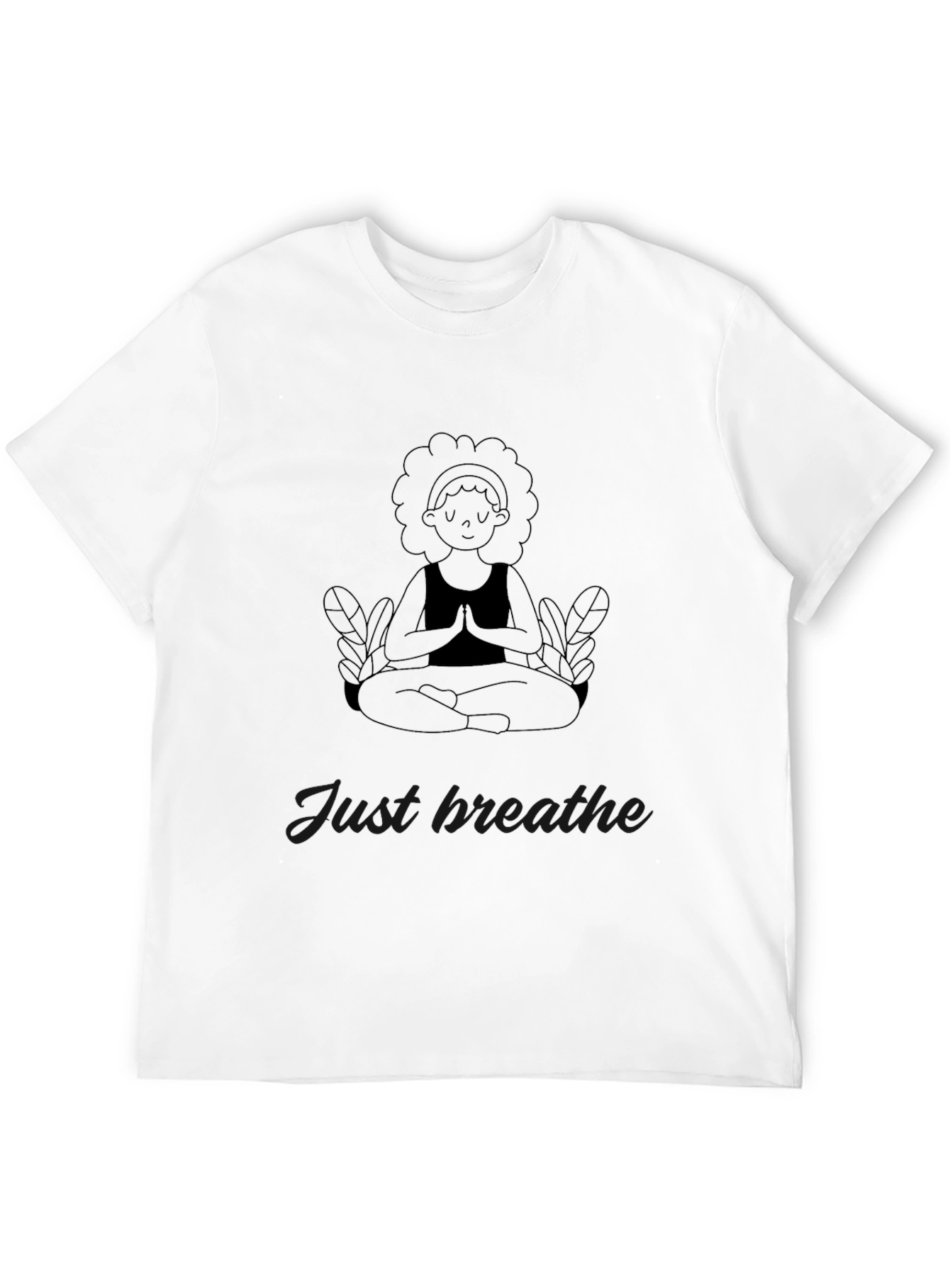 Just Breathe Yoga Graphic Tee - Black