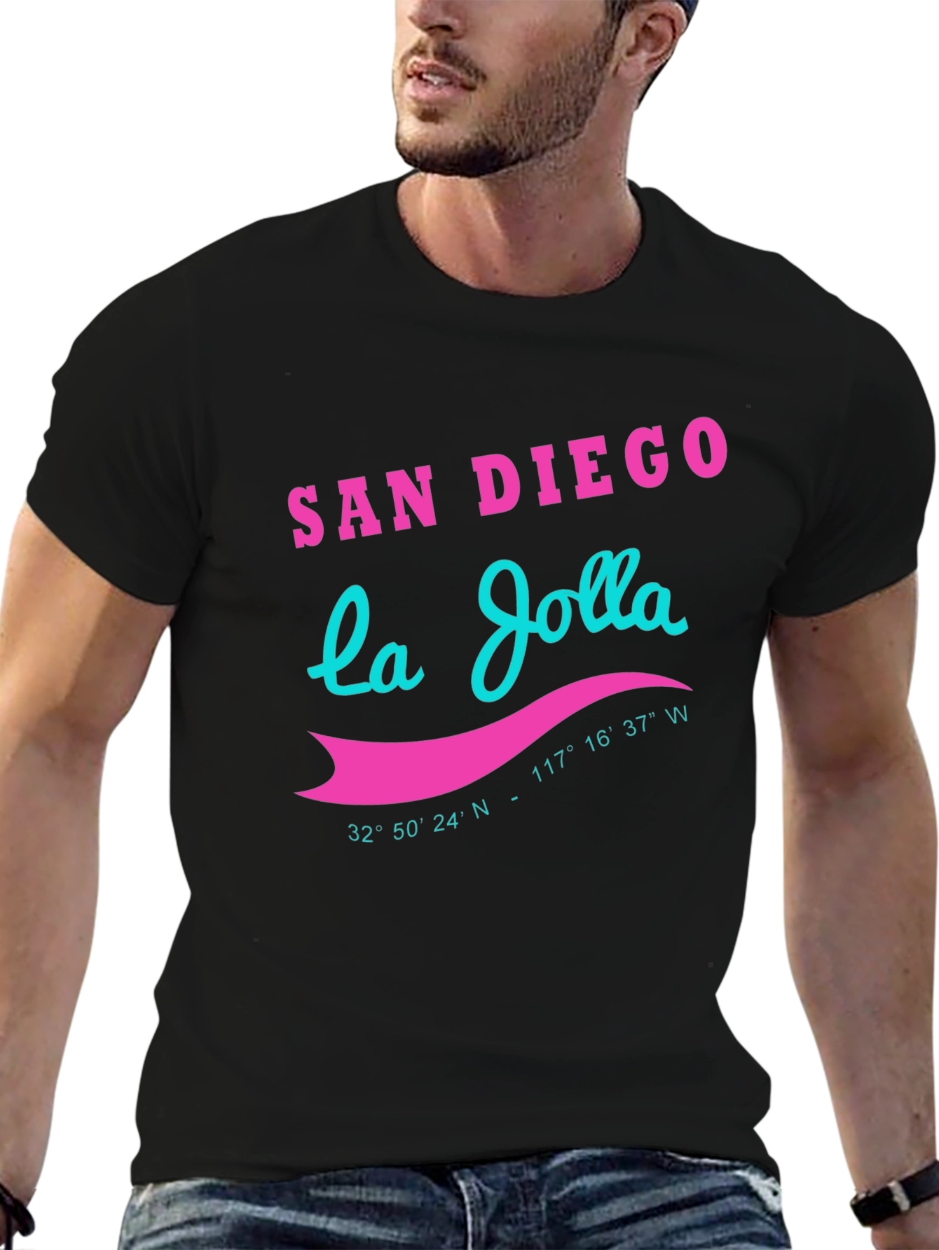 San Diego La Jolla Graphic Tee - Black